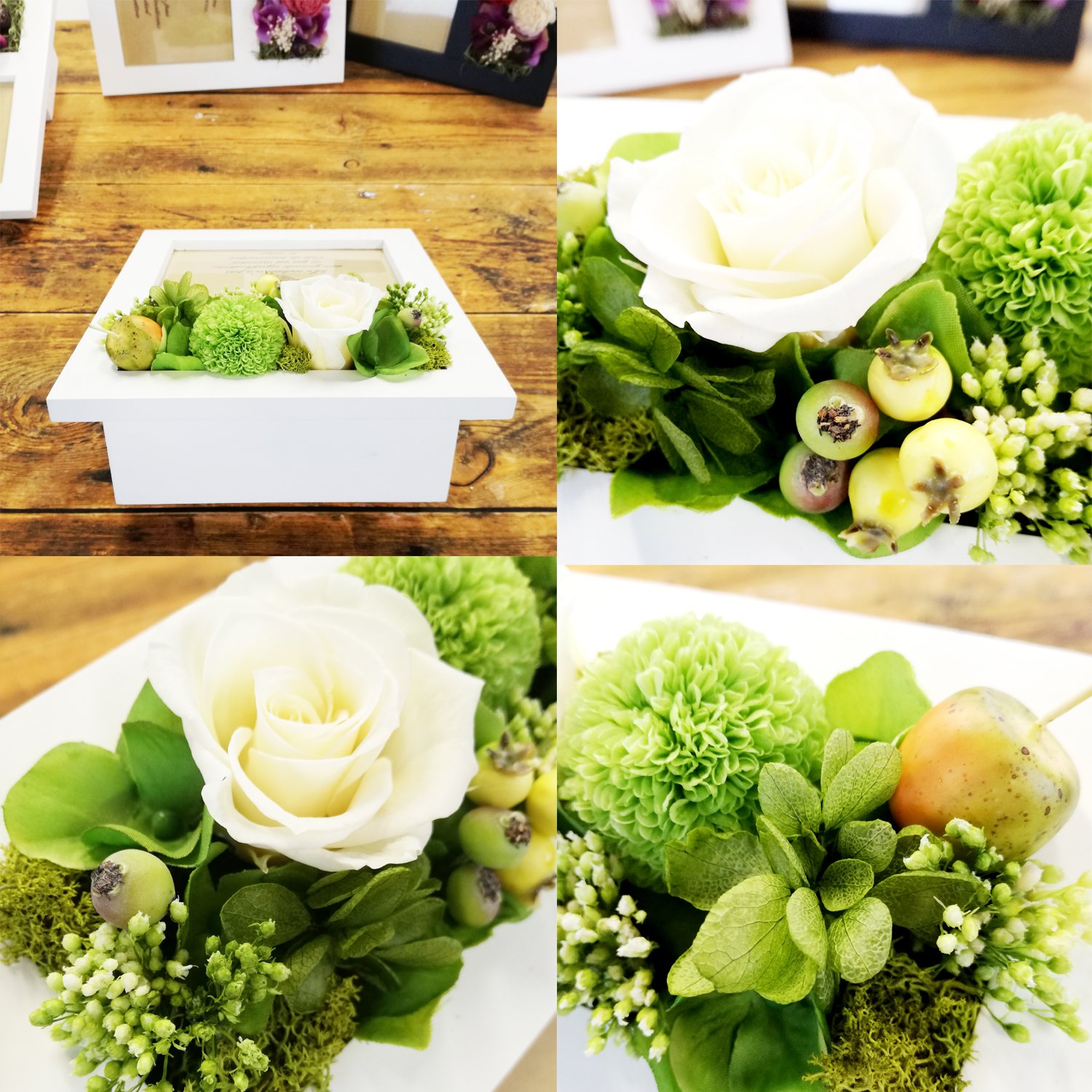 Amazon.co.jp: プリザーブドフラワー フォトフレーム Parfait