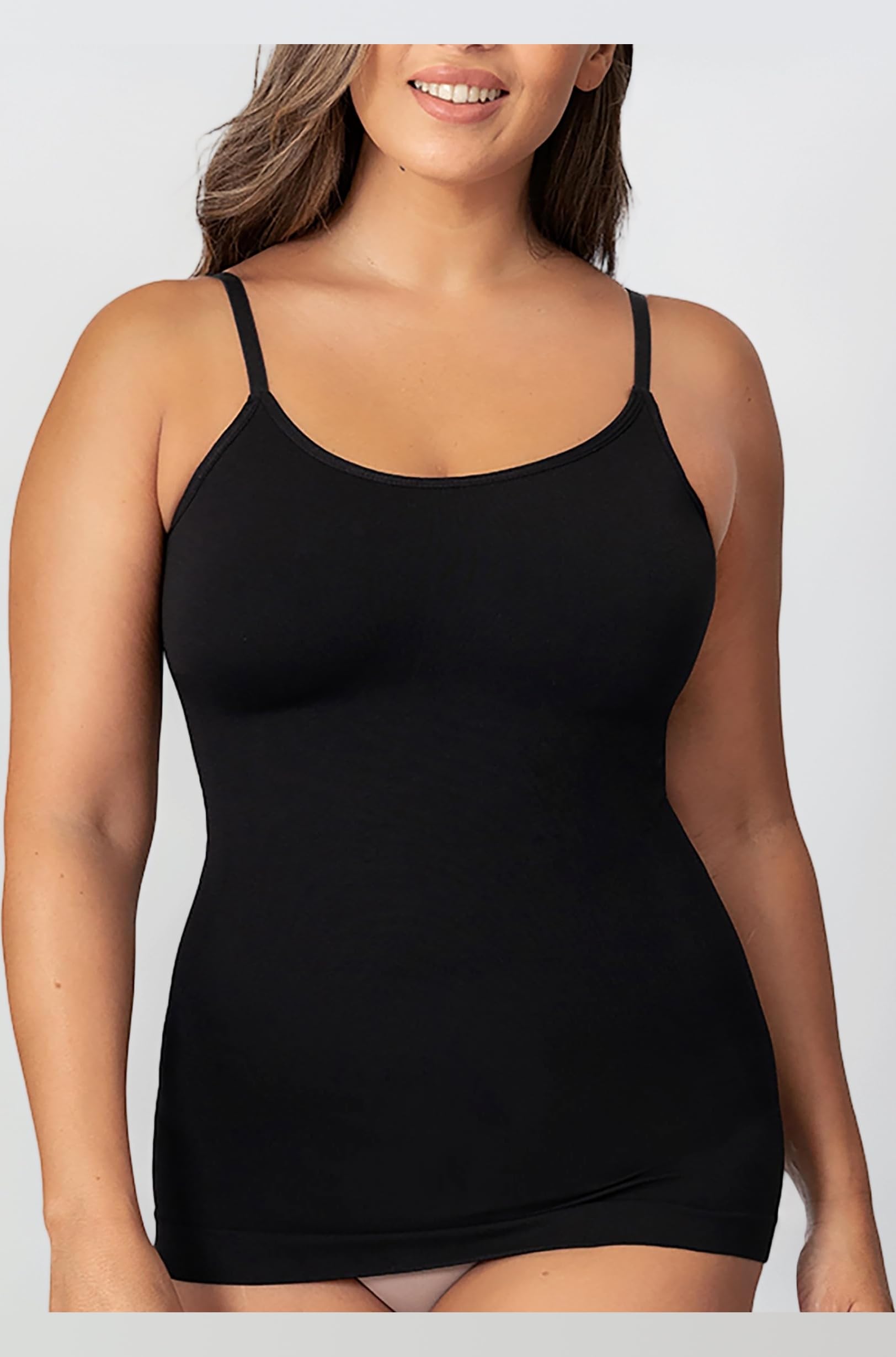 SHAPERMINT Scoop Neck Compression Cami - Tummy and Waist Control Body Shapewear Camisole