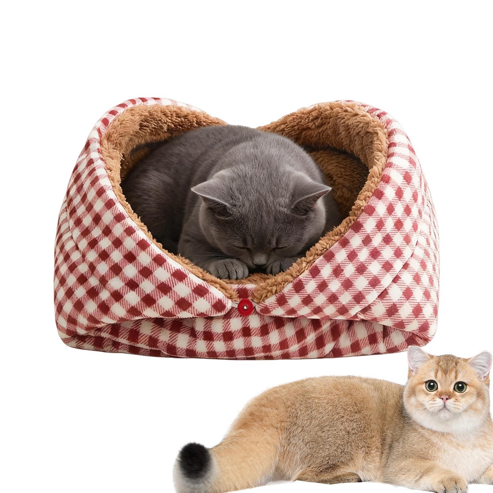 Maison pour chat rembourrée contre le froid et le stress animal