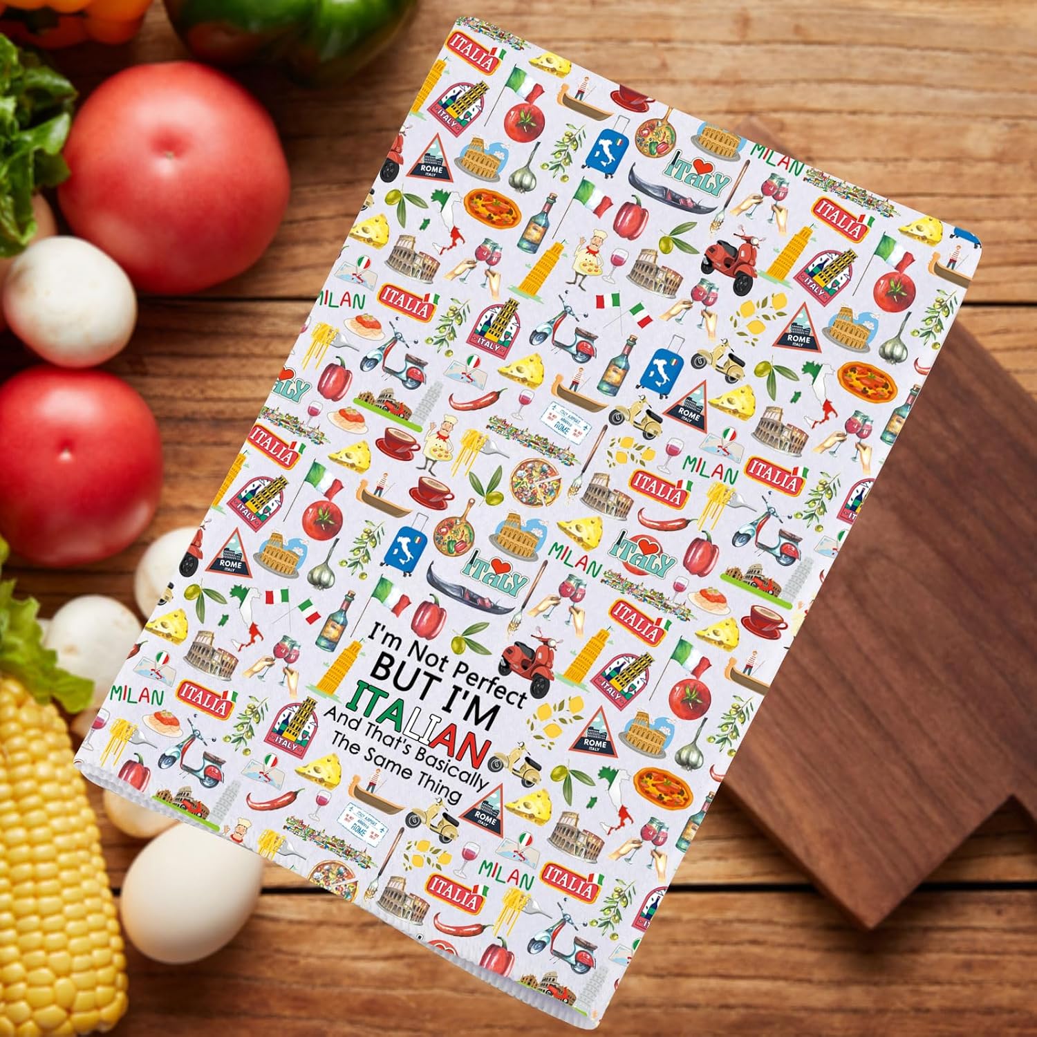 JNIAP Italian Kitchen Towel Italian Dish Towel Italy Kitchen Gift Italy Hand Towel Italians House Warming Gifts (Italian and kt) - Image 7