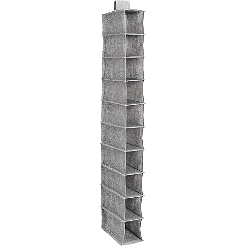 Amazon Basics Hanging Closet Shelf - 10-Tier, Heather Grey