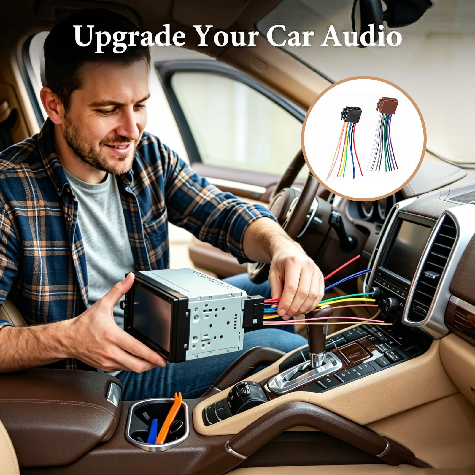 Autoradio Adapter,Radio Kabelbaum Adapter ISO Kompatibel mit Opel Ford Nachrüst, Auto Radio Kabel 2 x 8 Pin offenen Enden, Autoradio Kabelbaum Strom Lautsprecher, DIN ISO Stecker Universal