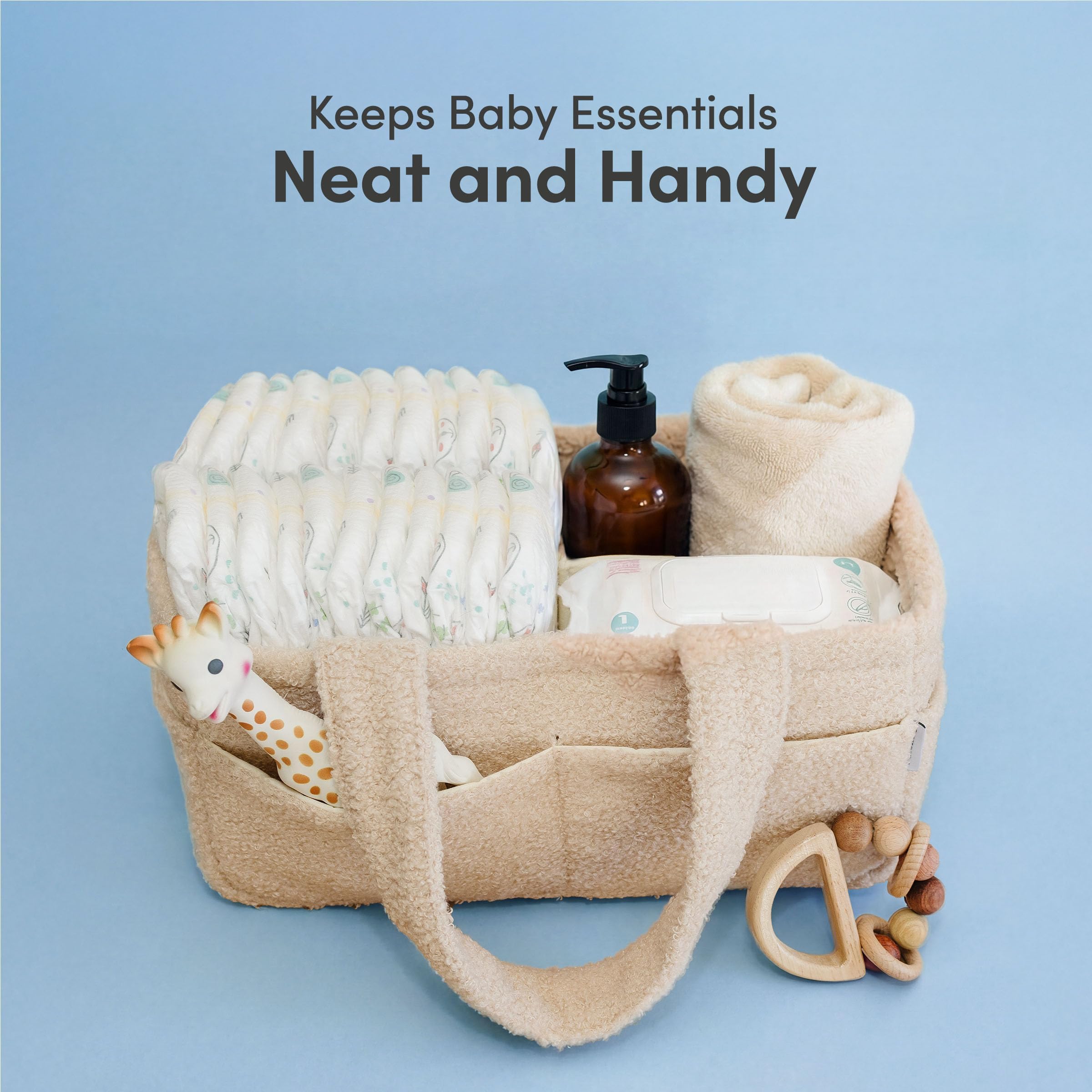 PUTSKA Diaper Caddy Teddy Polaire Crème