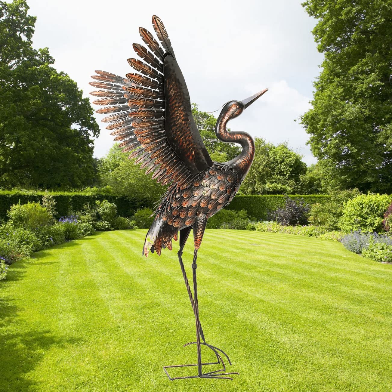 Buy Chisheen Large Garden Crane Statues for Outdoor, Metal Yard Art
