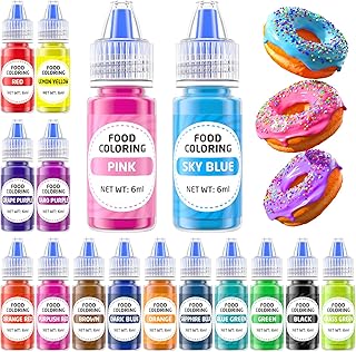 Wayin Food Coloring Cake Decorating Set - 16 Vibrant Color Food Grade Fo...