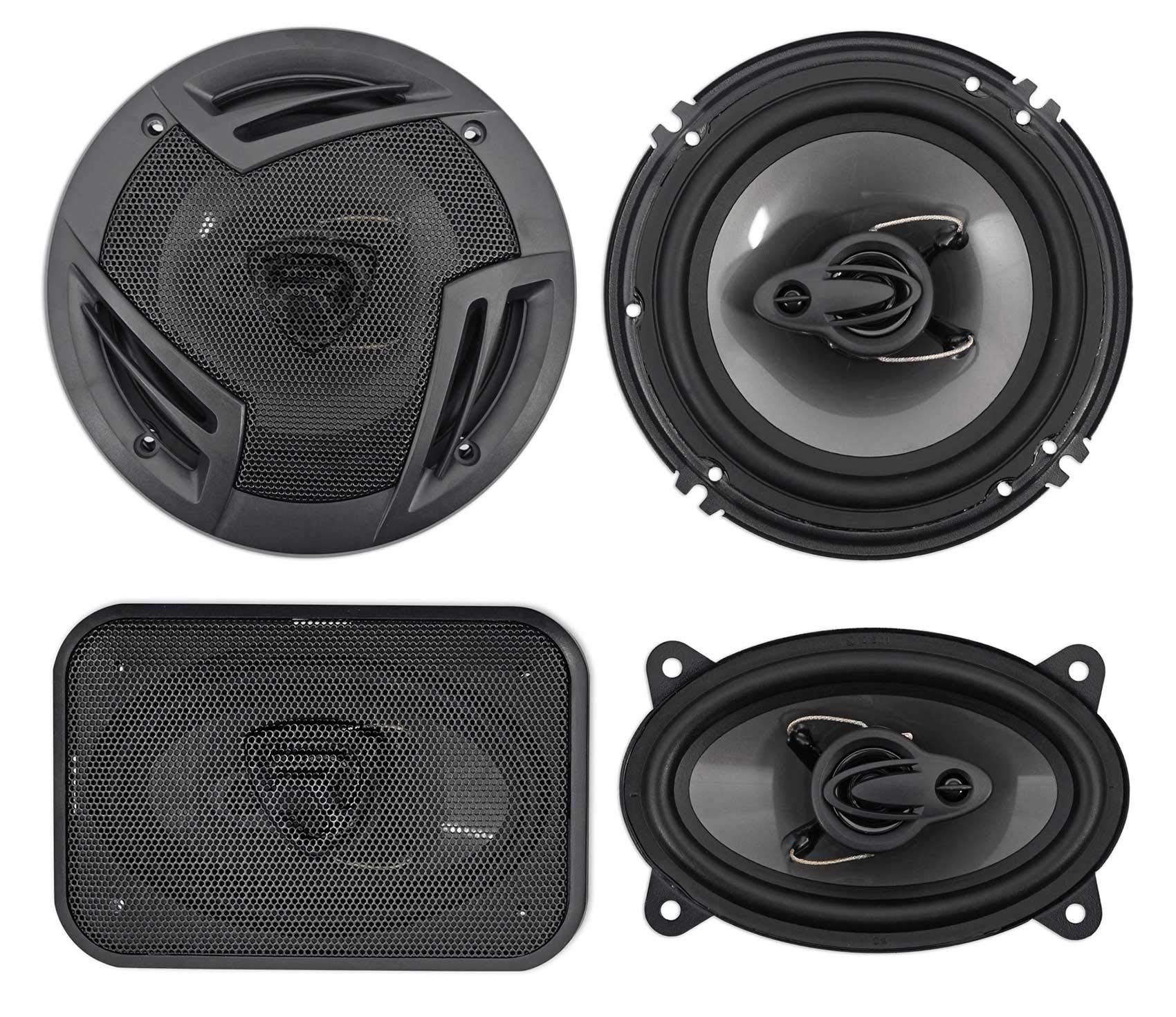 Rockville RV6.3A Bundle: Pair 6.5 in 3-Way Car Speakers 750-Watt Peak/140-Watt RMS CEA Rated, Pair RV46.3A 4x6 in 3-Way Car Speakers 500-Watt Peak/70-