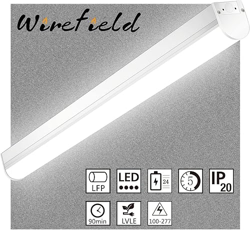 Luz LED para tienda de 2 pies con luz de sensor, 5000 K4000 K3500 K luces lineales LED seleccionables, lámpara LED regulable de 0-10 V para taller