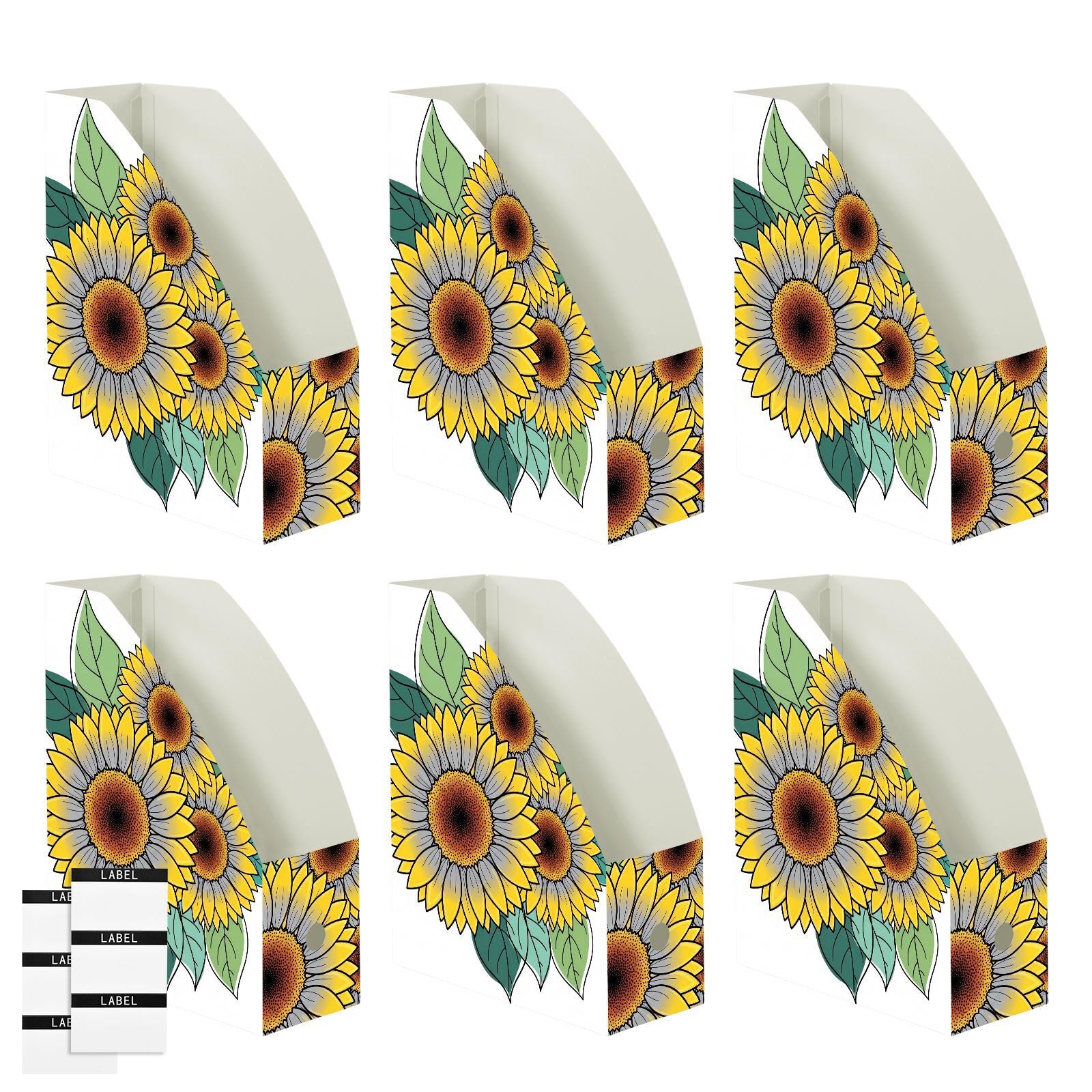 Organizzatore di carta da scrivania verde girasole astratto
