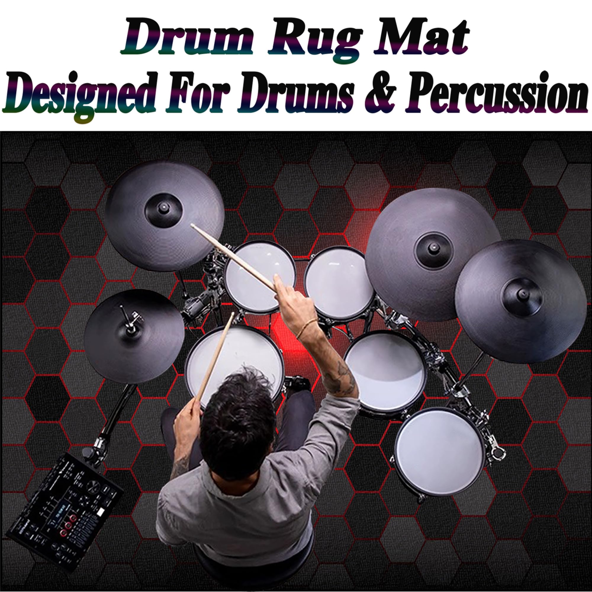 150 x 120 cm Schlagzeugteppich Drum Teppich Schallschutz Akustik Teppich Schallschutzmatte Drum Rug Drum Matte Drumteppich rutschfeste Trommel Teppiche, Für Bass Drum Snare Schlagzeug Teppich