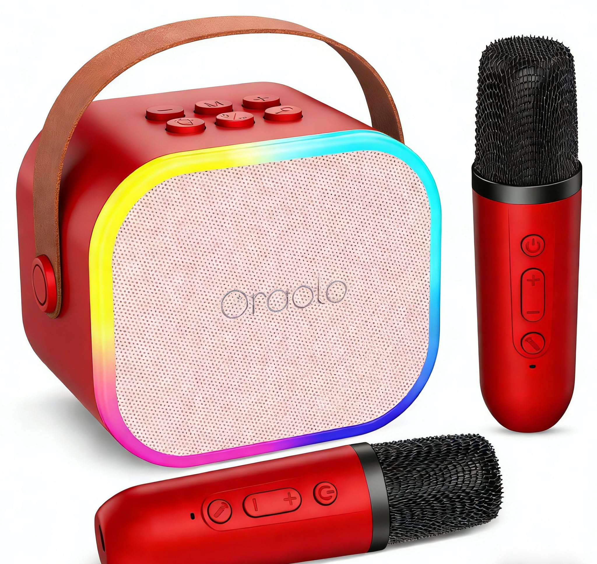 Oraolo Karaoke Machine with 2 Wireless Microphones, Portable Mini