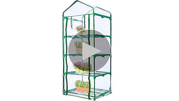 Amazon.com : SHANGXING 4 Tier Roll-Up Zipper Door Greenhouse