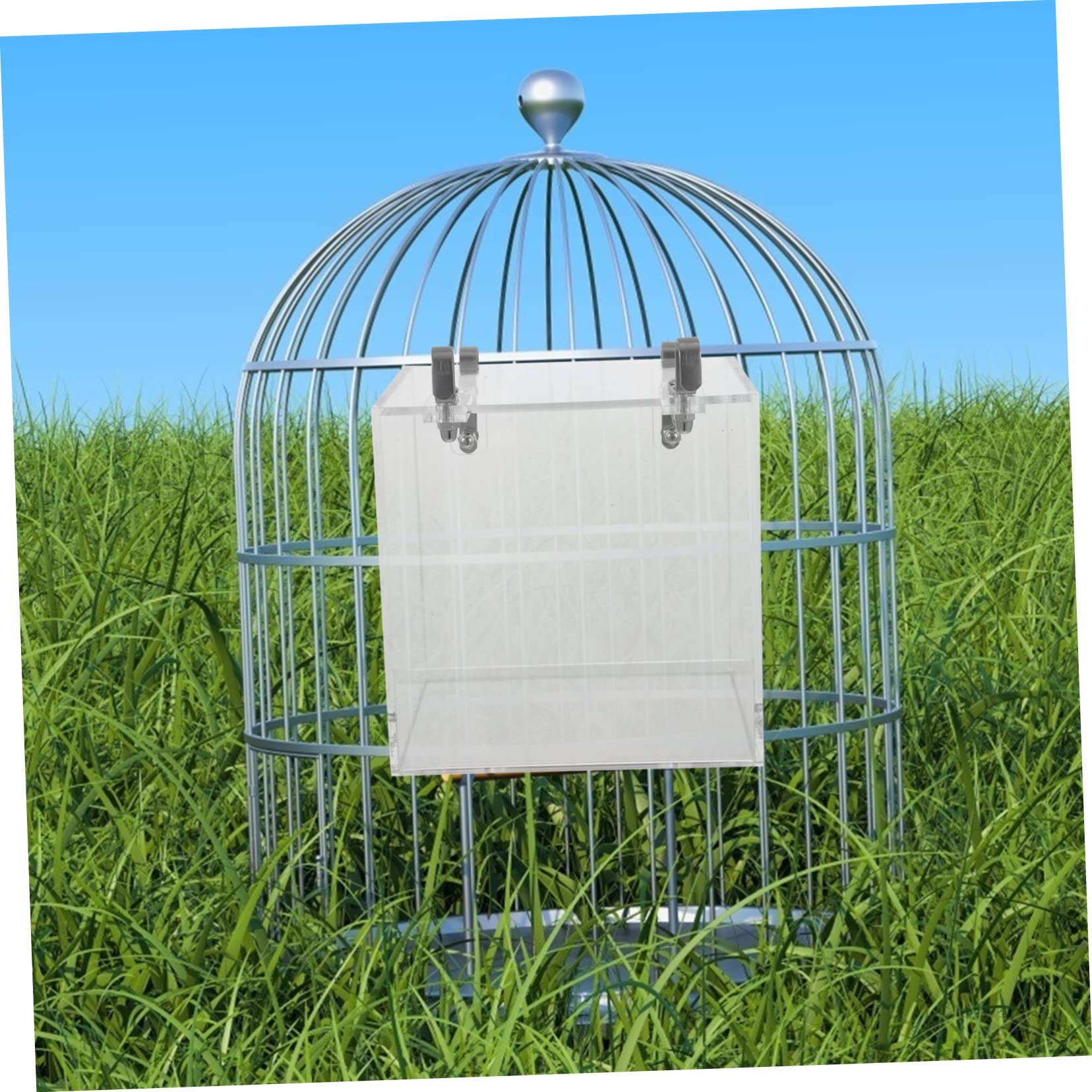 ORFOFE Acryl Vogelbadkäfig mit Duschbox für Käfig, Transparente Box