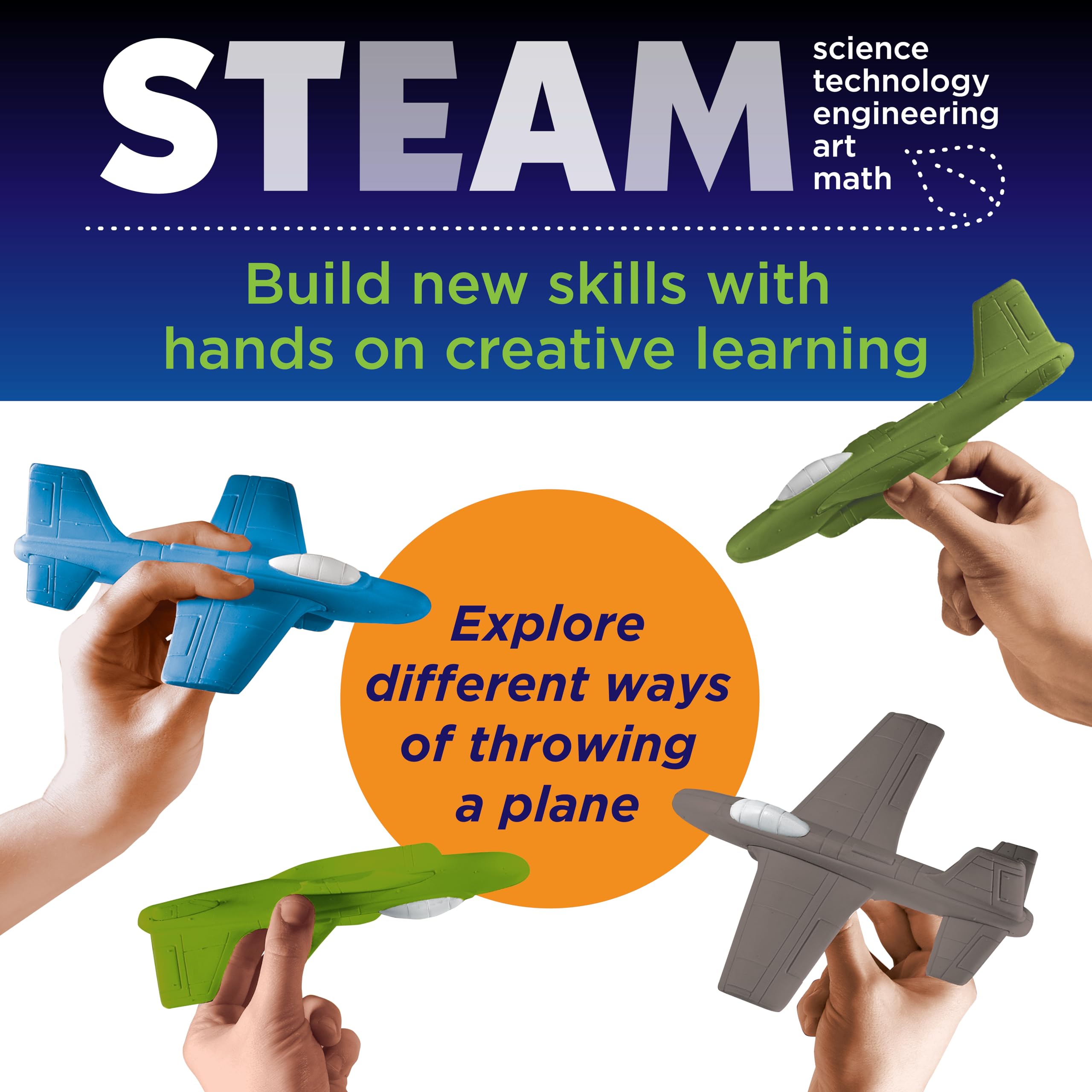 Creativity for Kids Stunt Squadron Foam Fliers: Macht 3 Flugzeug-Spielzeuge für Kinder, Bastel- und STEM-Kits für Kinder im Alter von 5–8 Jahren, Spielzeug für Jungen und Mädchen, Geschenke für Jungen