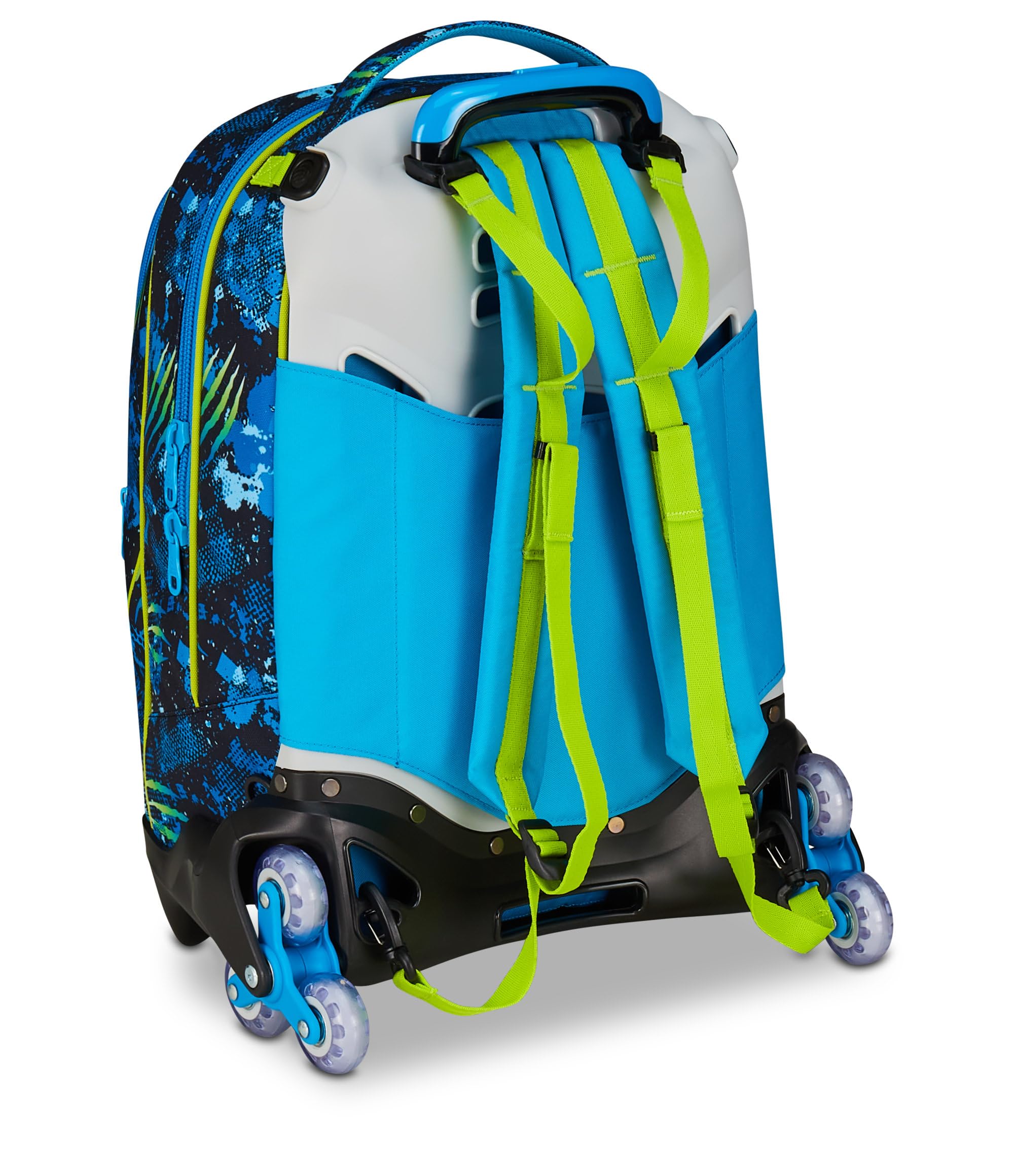 SJ GANG STYLE JAM GANG Trolley Scuola Jack 3 Ruote Air Tiger, Blu, 3 in 1, Zaino Triplo Uso con Carrello Sganciabile, 33 L, Zaino Scuola Elementare, Zaino Bambino