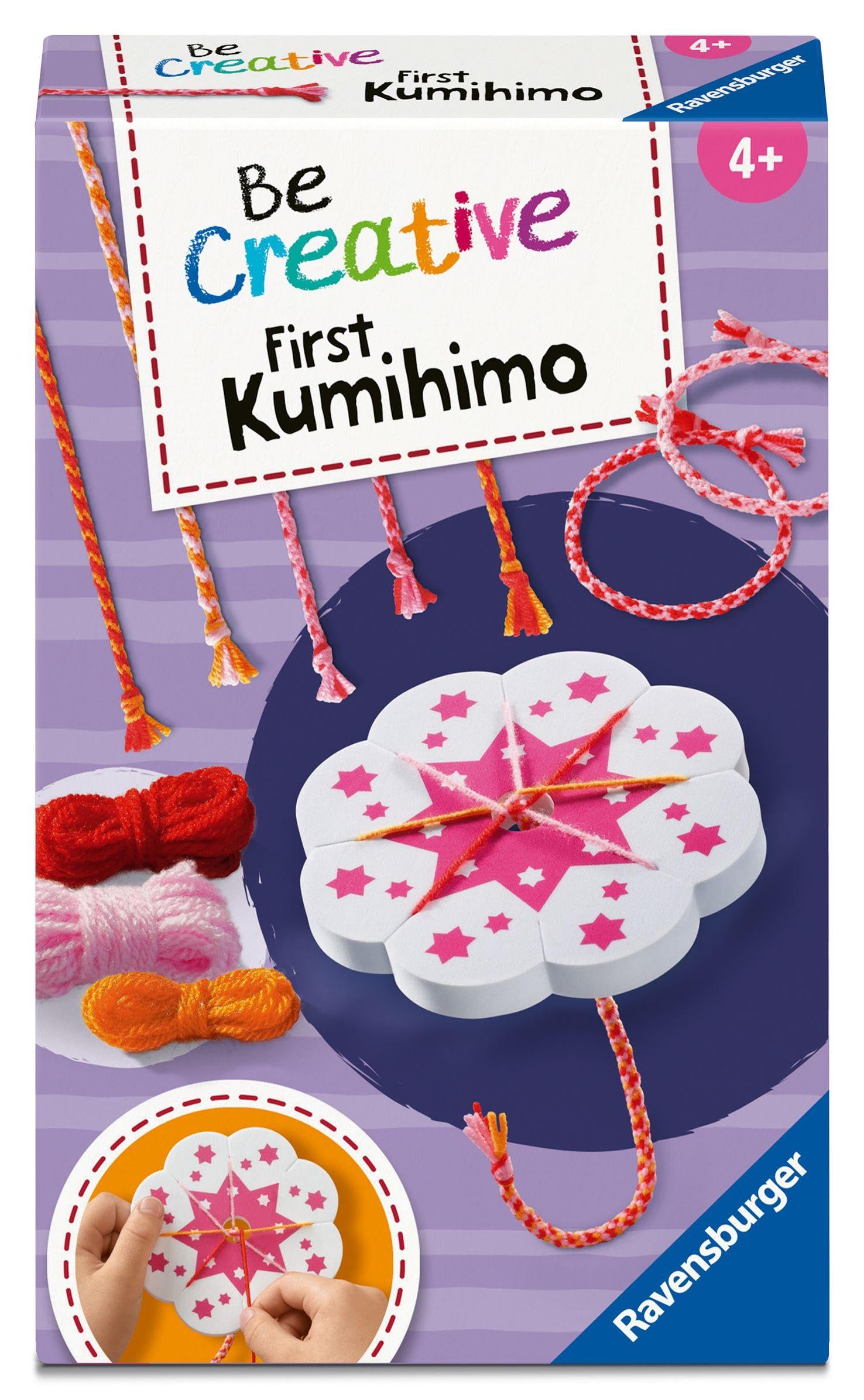Ravensburger BeCreative My First Kumihimo Friendship Ribbons - Craft Set for Children from 4 Years, Friendship Bracelets for Girls and Boys - 12028007