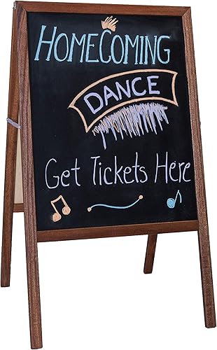 Miniatura 8 de Crestline Products - Caballete de marquesina (2 pizarras negras), caballete de madera teñida, 42 pulgadas de alto x 24 pulgadas de ancho