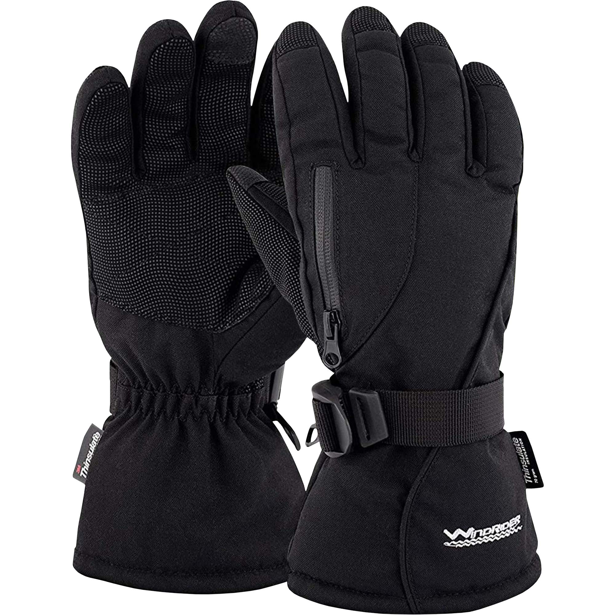 WindRiderRugged Waterproof Winter Gloves | Touchscreen Compatible | Cordura Shell, Thinsulate Insulation | Ice Fishing, Skiing, Sledding, Snowboard | for Women or Men