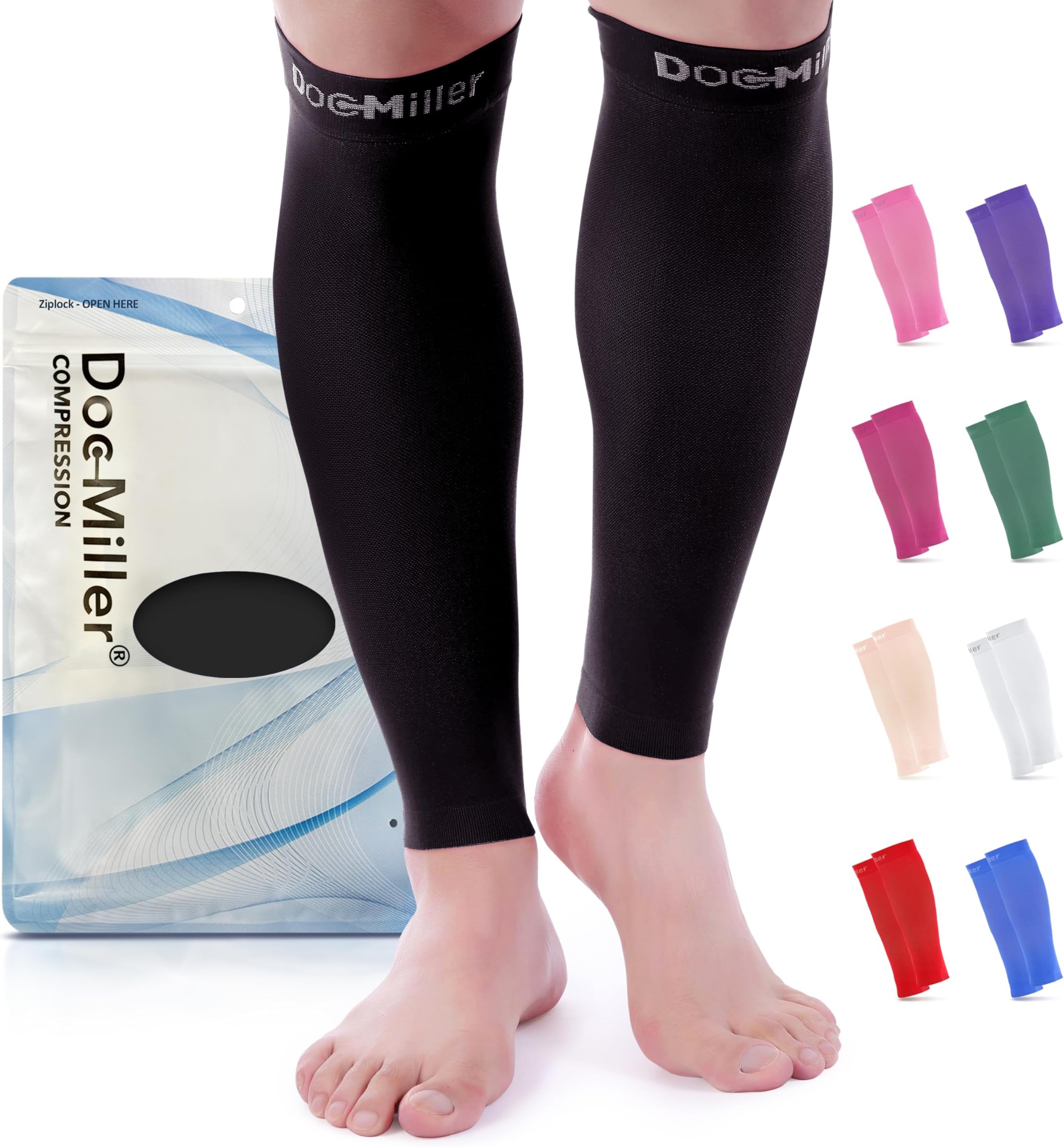 Compression Calf Sleeve for Men & Women, Premium Medical Grade, 15-20mmHg Graduated Support for Running, Calf Tear, Shin Splints, Knee High, Calf Sleeves, 1 Pair