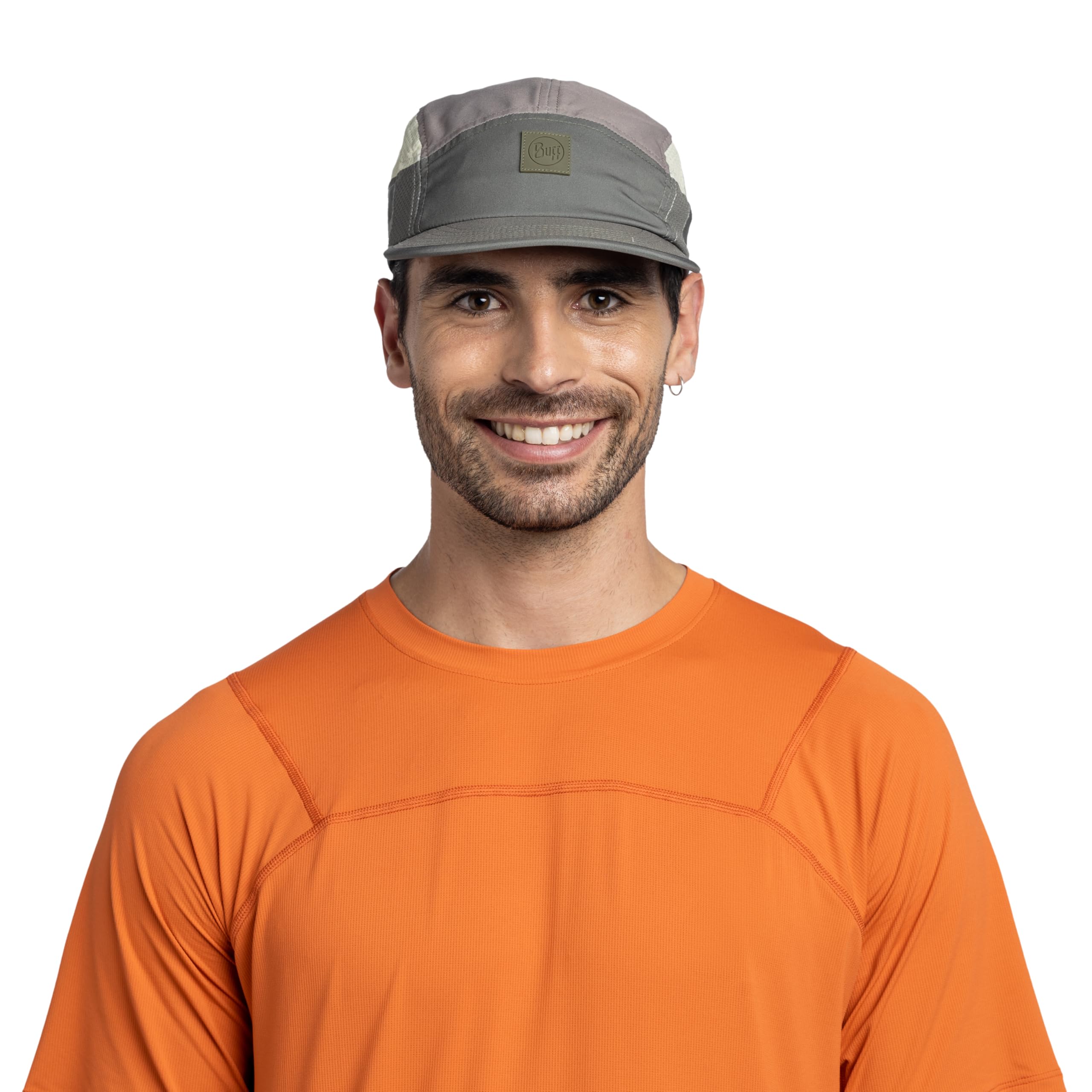 Buff®| Gorra 5 Panel Go Hombre Mujer Adulto Flexible, UPF50, Ajustable, Sostenible, Ligera, Correr, Materiales reciclados, Comoda, S/M, Verde Khaki