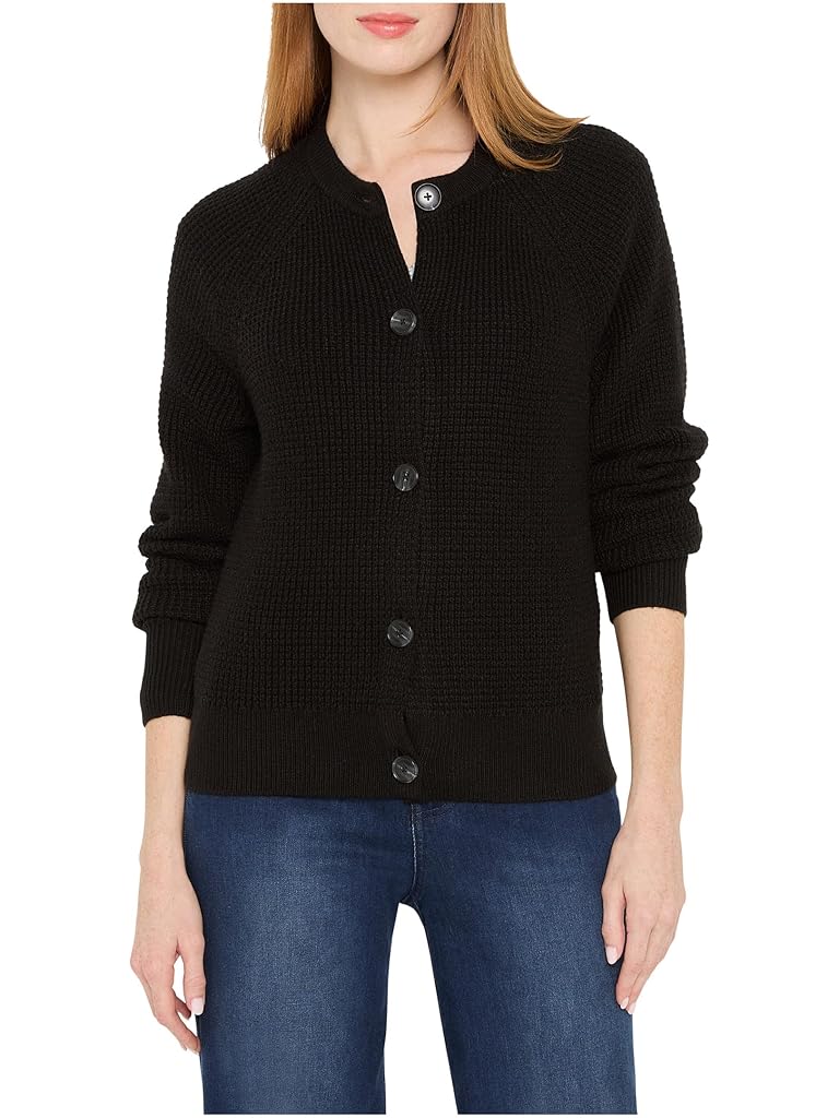 Black NIC+ZOE Waffle Tuck Cardigan