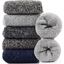 女式羊毛徒步袜 温暖冬季保暖厚袜 寒冷天气舒适礼品女式妈妈 5 双