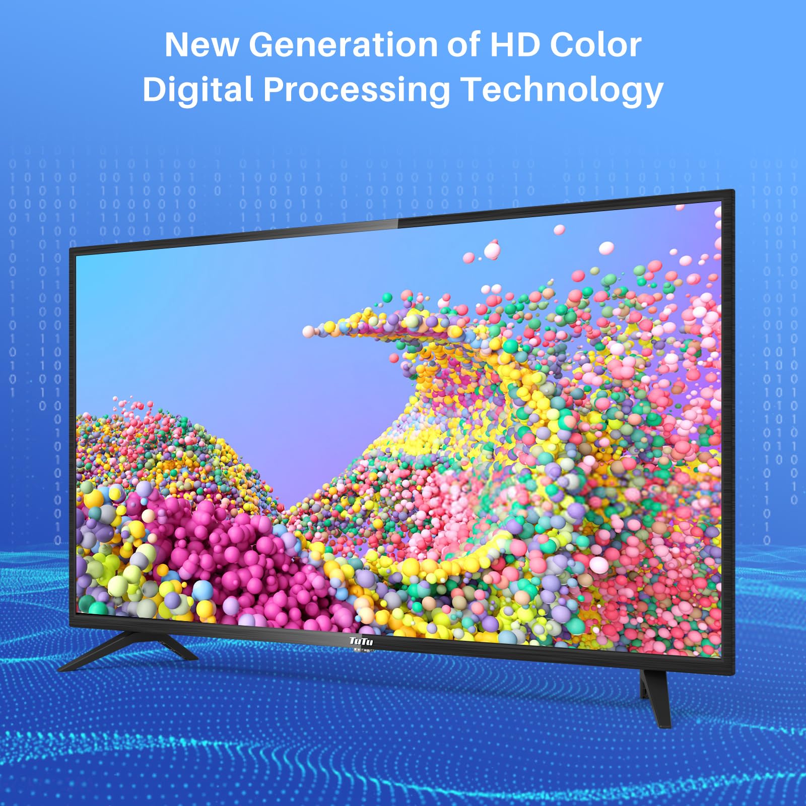 TuTu TV 42 Pouces (107 cm) LED Full HD Télévision avec Triple Tuner (DVB-C / T2 / S2), HDMI, CI+, Lecteur multimédia USB, Mode hôtel, Dolby Audio - TUB42FD1N