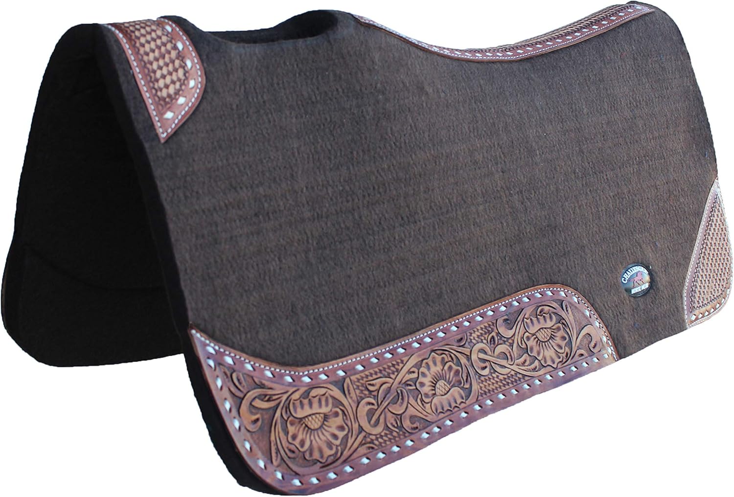 CHALLENGER 32x30 Horse Saddle PAD Western Contoured Wool Felt Moisture Wicking Brown 39209