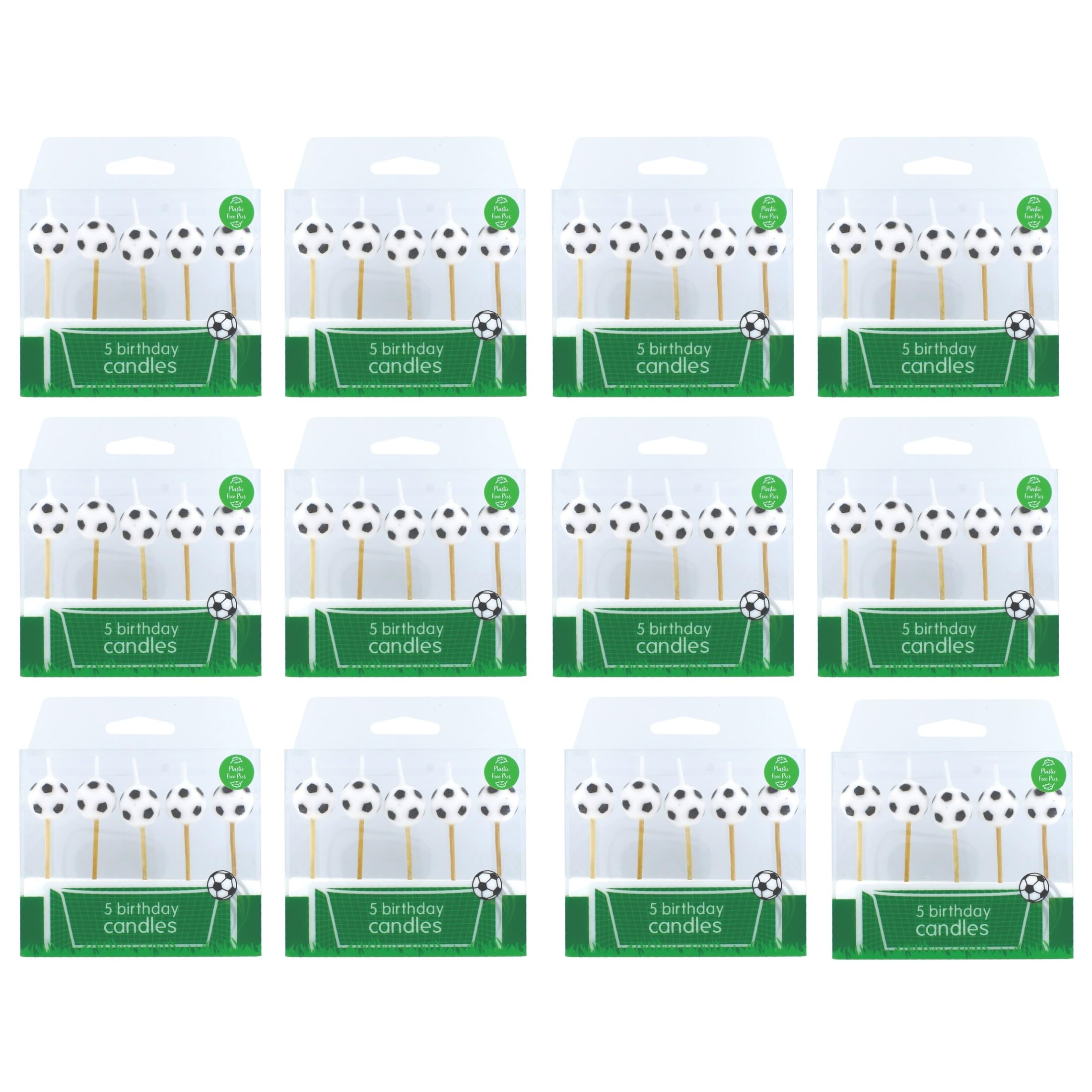 Culpitt Football Cake Candles, 60 Candles, Cupcake Decorations, Cupcake Candles - 12 Packs of 5 Candles