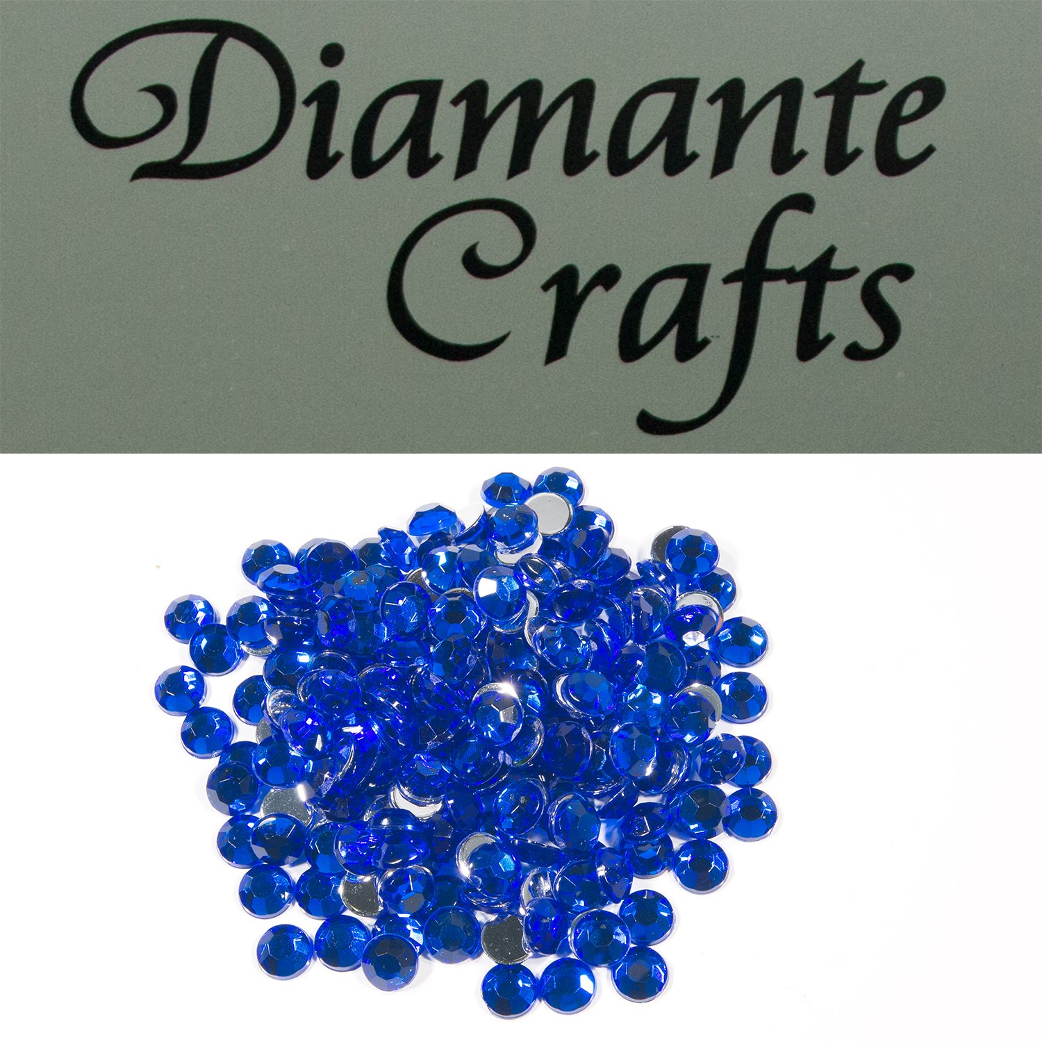 Diamante Crafts Blue 200 X 5Mm Dark Diamante Loose Round Flat Back Rhinestone Craft Gems Created Exclusively