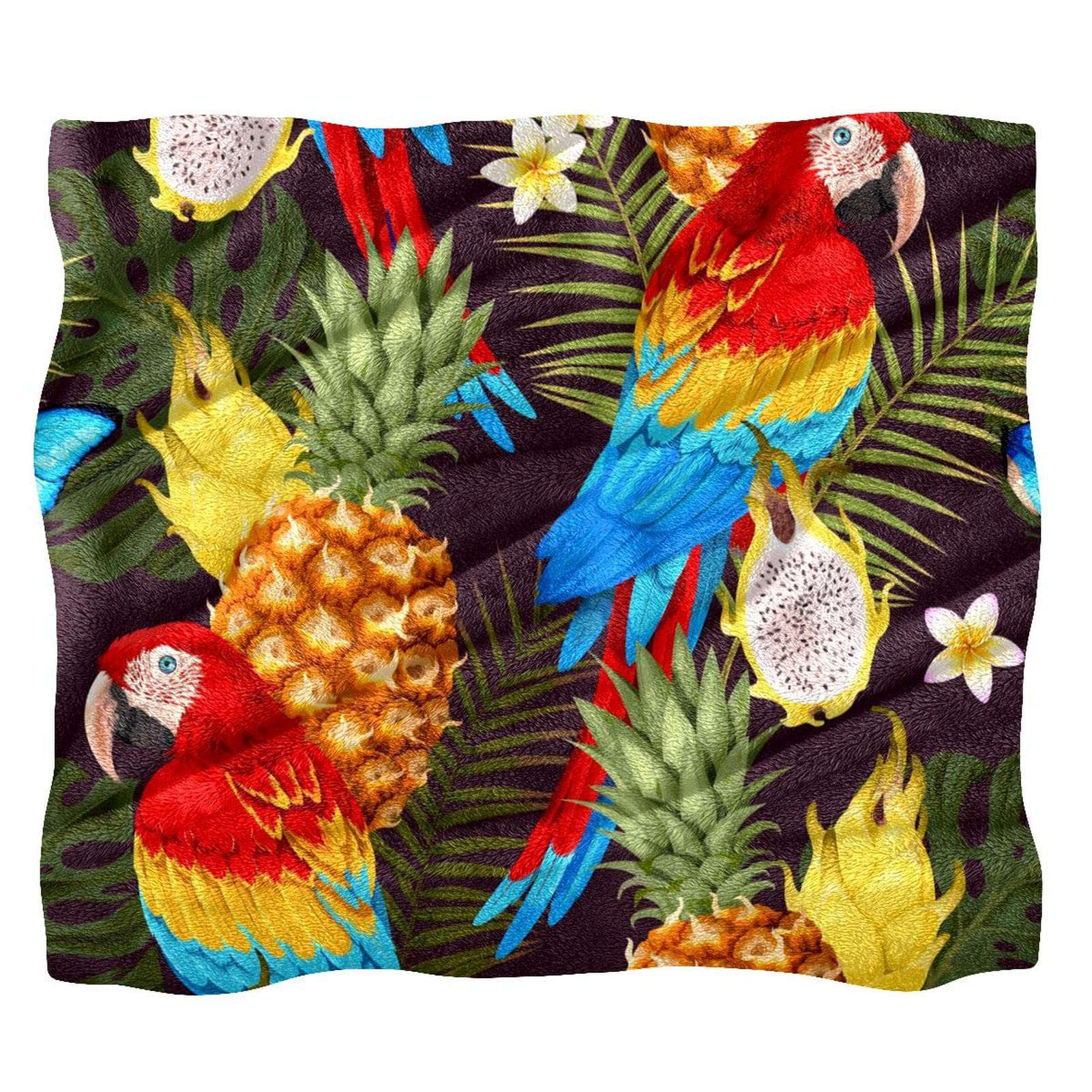Couvre-lit moelleux et doux au motif original fleurs d'ananas de marque TBOUOBT