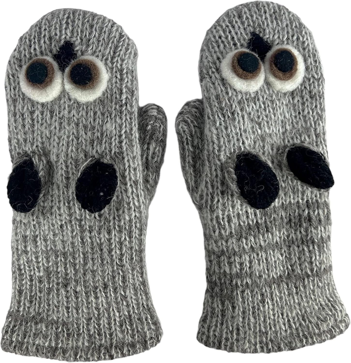 Agan Traders 2026 Knit Animal Mitten Gloves - Wool Fleece Lined Warm Soft Ski Mitten for Winters
