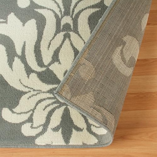 Miniatura 5 de Superior Designer Casper Collection - Alfombra de área de 0.315 in de altura con respaldo de yute, elegante patrón de damasco tonal, antiestático,