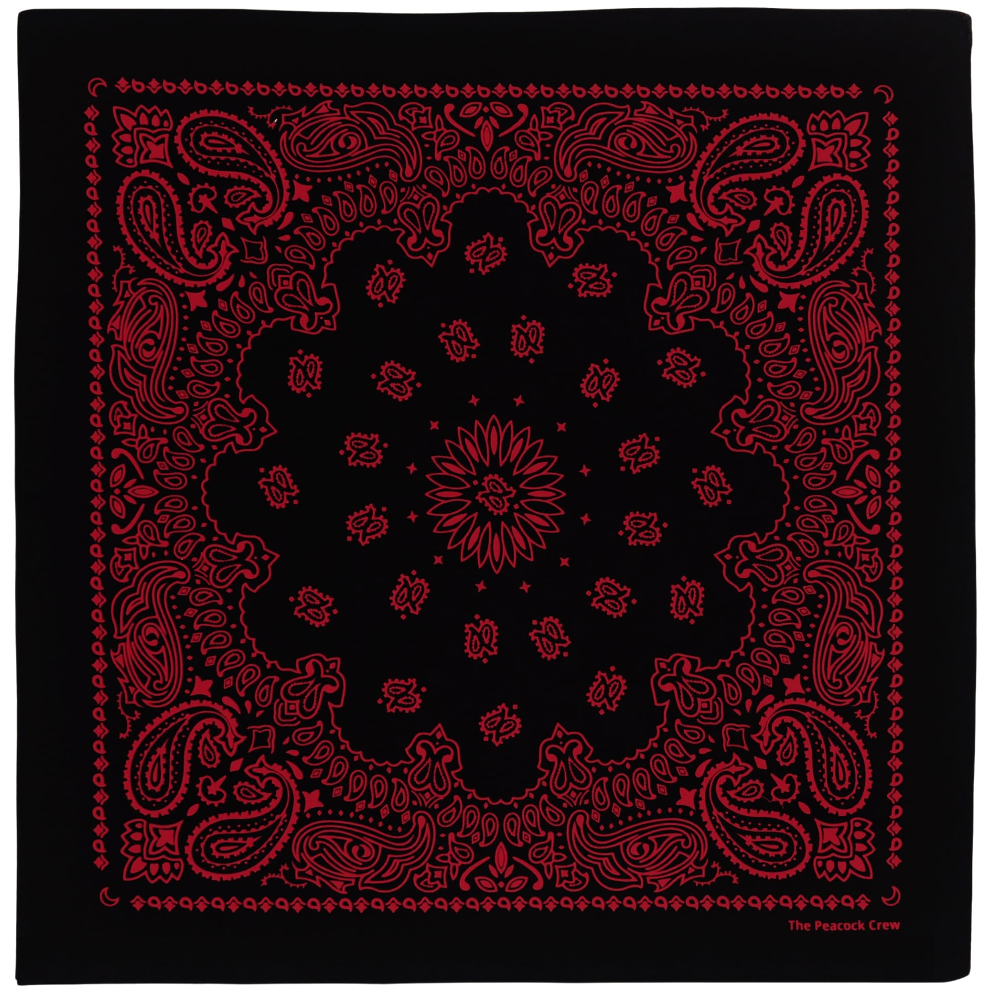 The Peacock Crew Premium Soft Cotton Designer Bandana for Men and Women 22x22 in
