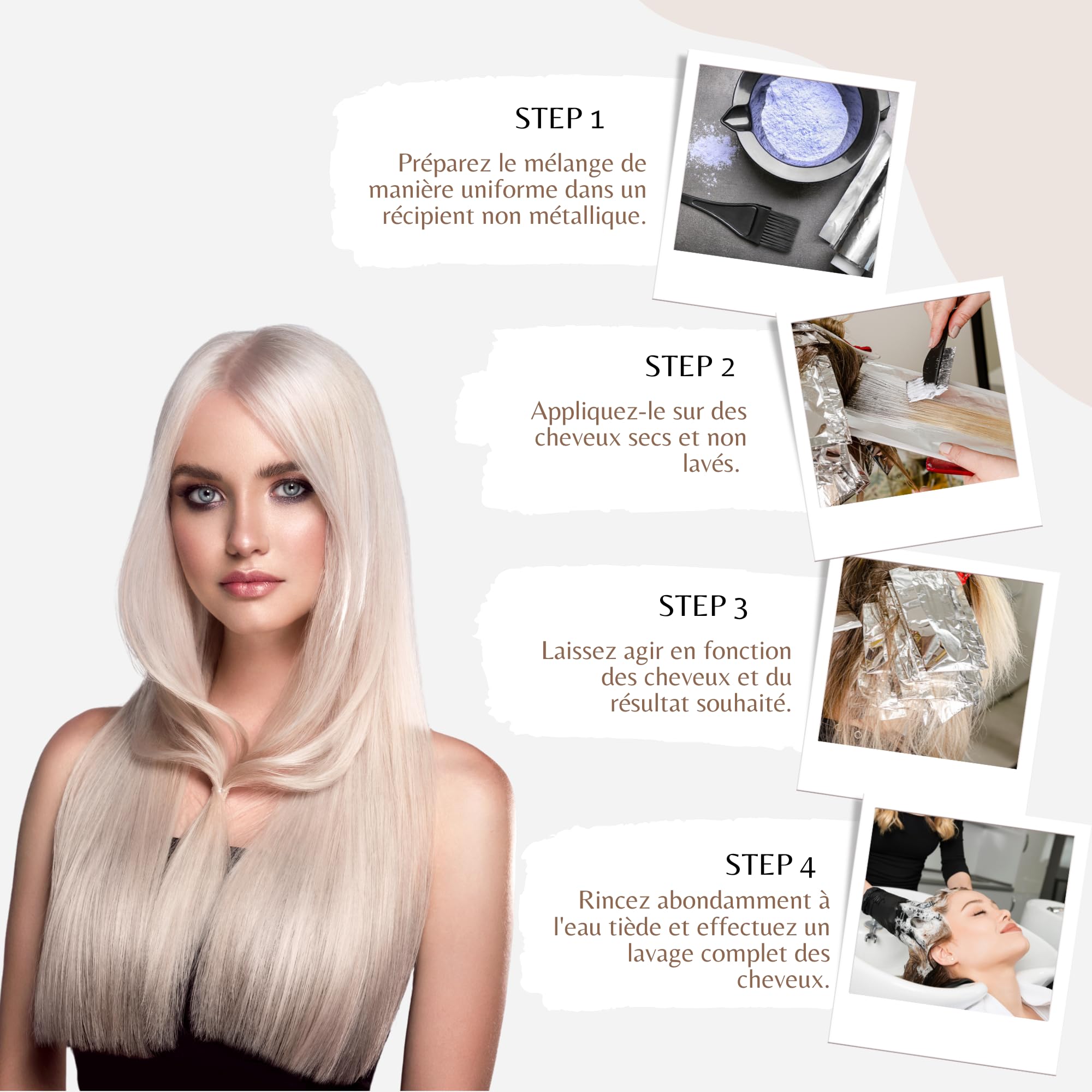Poudre Décolorante 9 tons Sans Ammoniaque 1kg | Iniya Blond Premium Lightener 9+ | Poudre Deco Sans Ammoniaque Sans Odeur Format 1kg | Marque Française