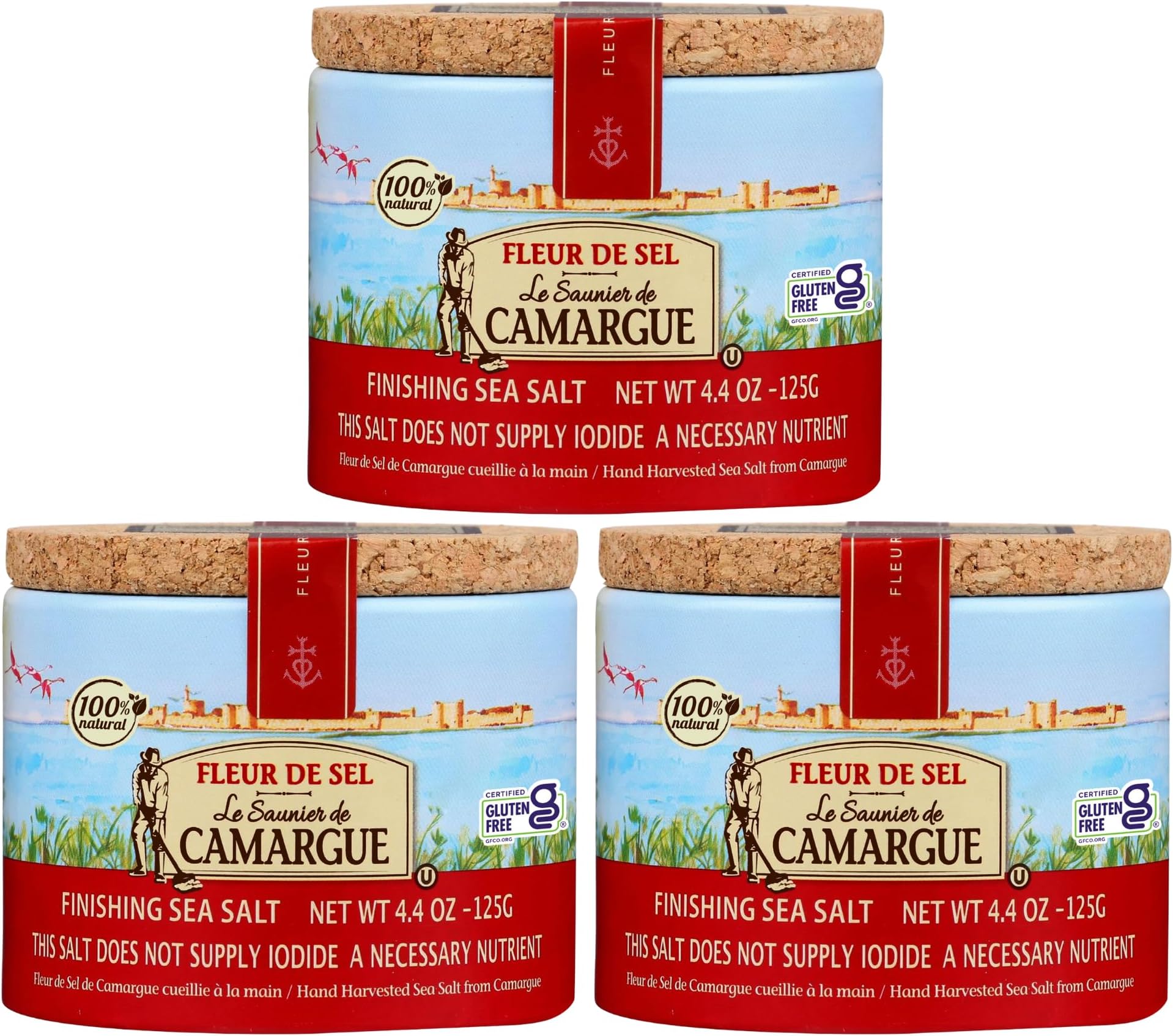 French Fleur Del Sel | Finishing Sea Salt, 4.4 oz (Pack of 3)