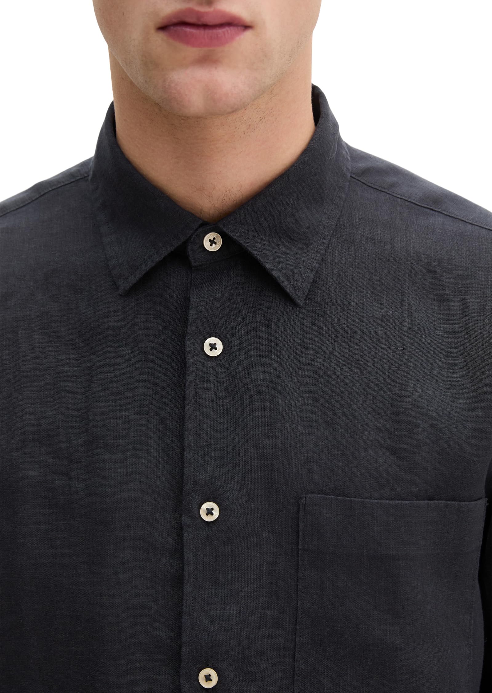 Marc OߴPolo Uomo Camicia in Lino a Maniche Lunghe con Colletto Kent