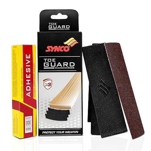 Synco Cricket Bat Toe Guard Kit with Adhesive & Sandpaper, 3 Pcs Rubber Toe Guard Protection, Durable Bat Toe Protection for All Cricket Bats, Anti-Damage Moisture Protection Kit