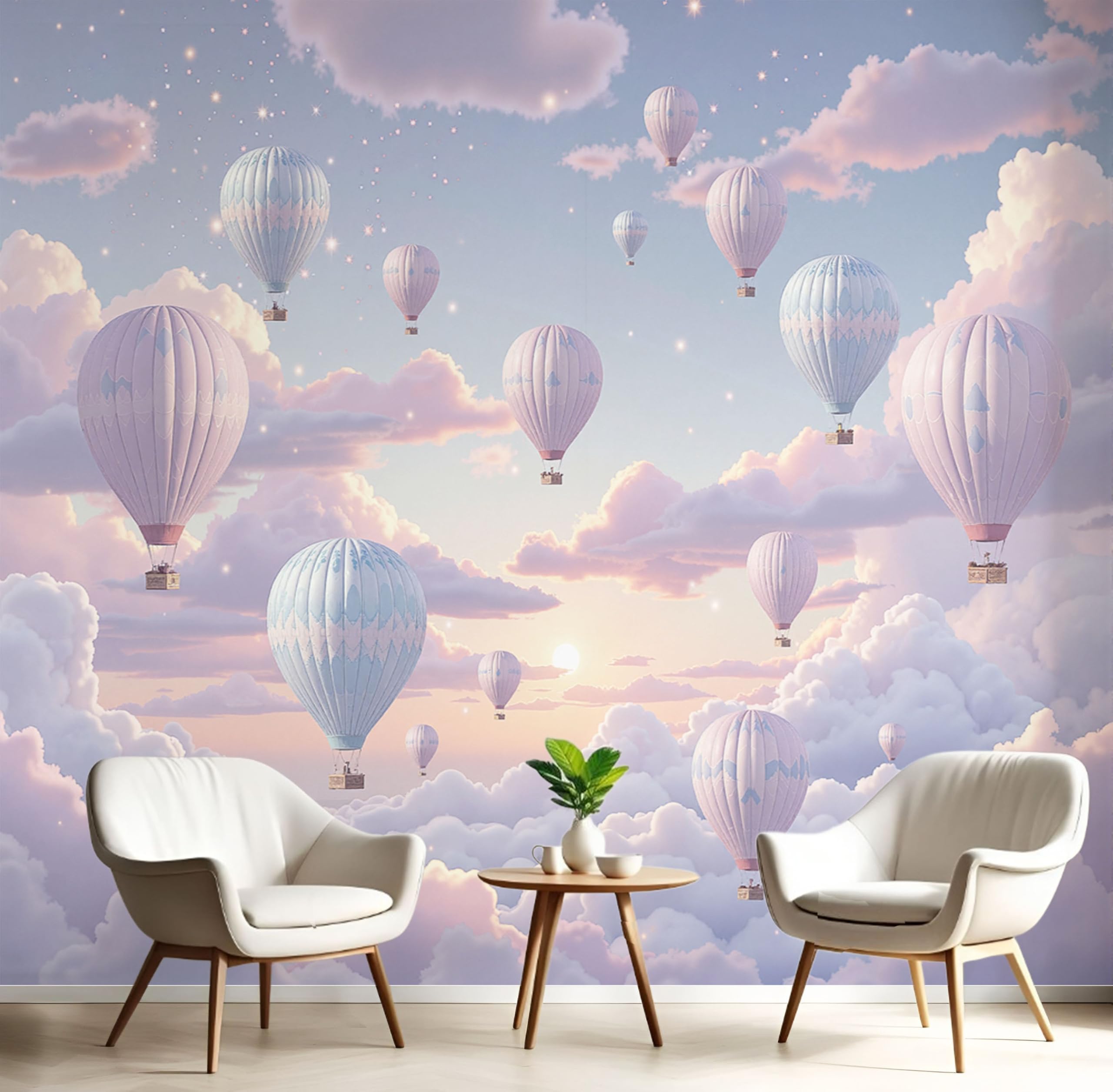 Papier Peint Montgolfière Romantique pour Créer un Cocon Rose Blush