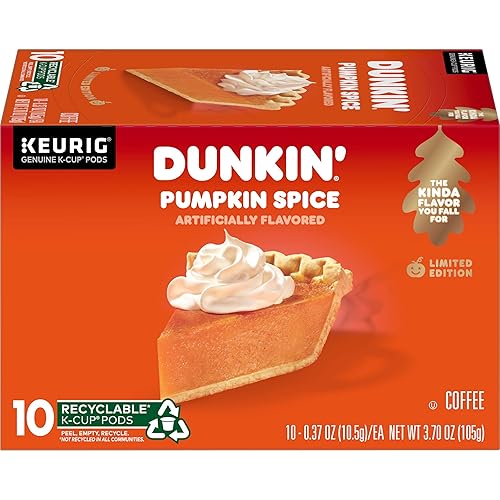 Cápsulas de café Dunkin Donuts sabor especias de calabaza, tiempo limitado, 3.70 onzas