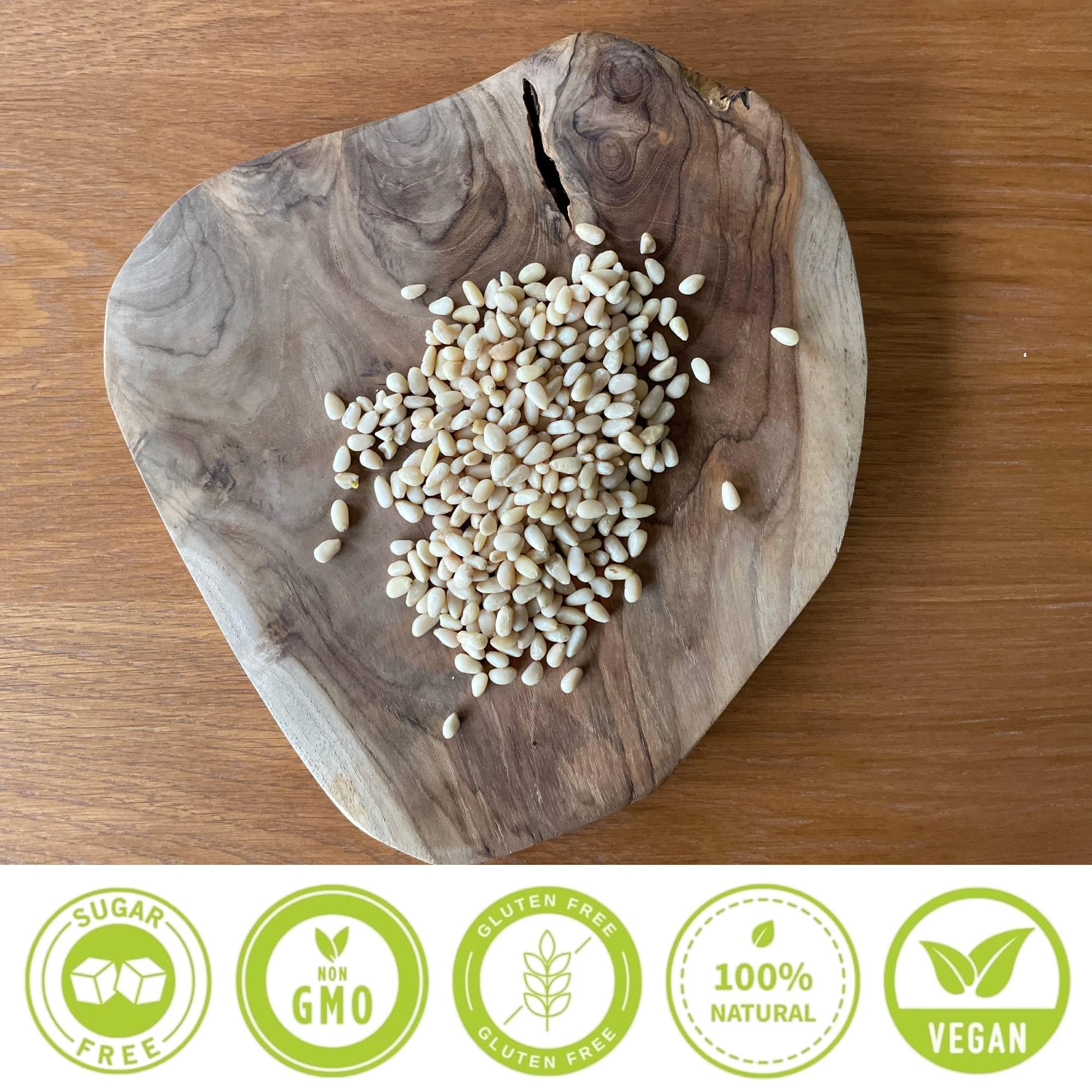 HiFood Pinienkerne 1000g (1kg) Naturbelassen Ohne Konservierungsstoffe Großpackung für Pesto Salate Kochen Backen Vegan Glutenfrei