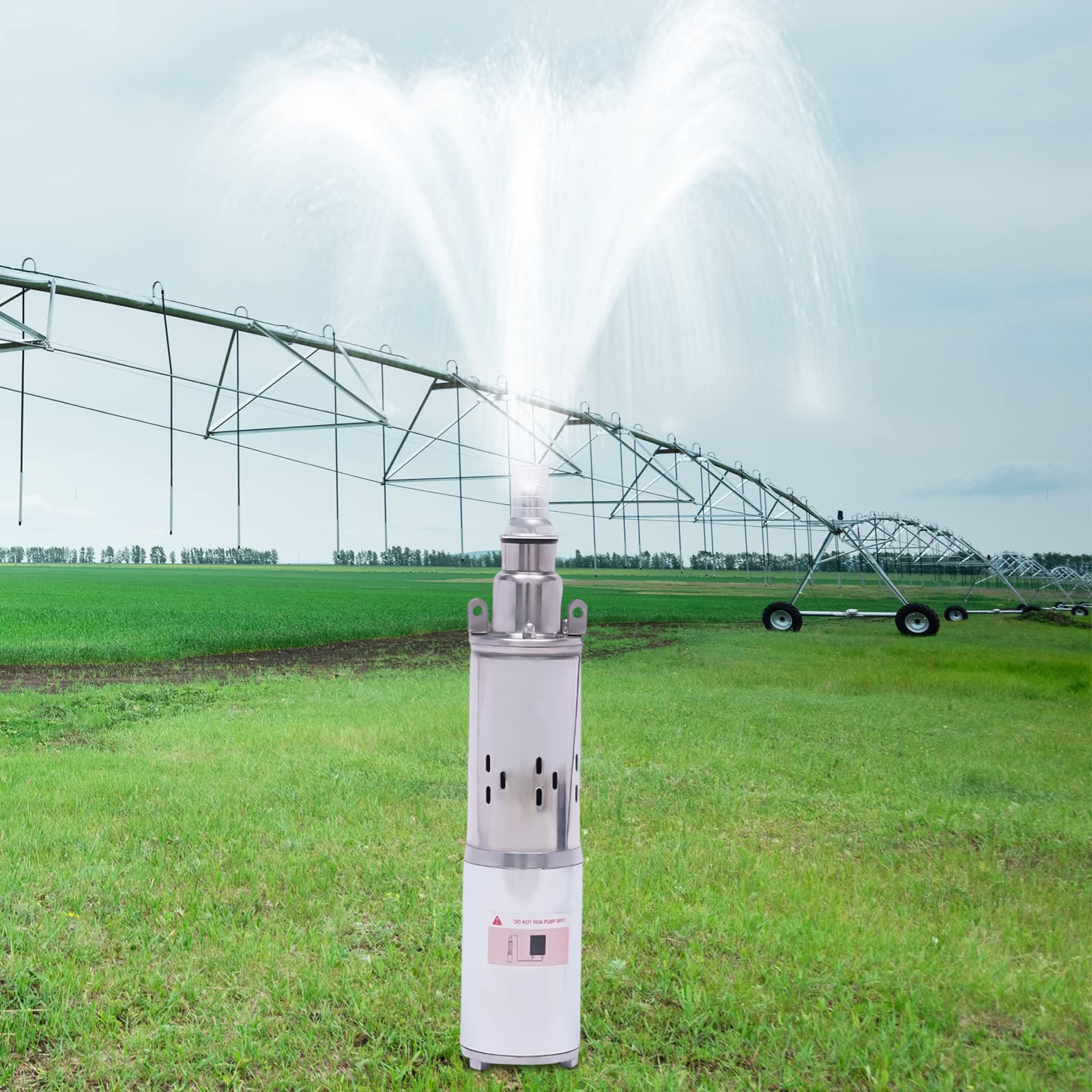 Pompa sommersa a energia solare, 12 V DC, 180 W, pompa sommersa per pozzi profondi, 20 m, 1,2 m³/h, in acciaio inox, uscita per l'agricoltura, per l'acqua domestica, irrigazione del giardino, stagni