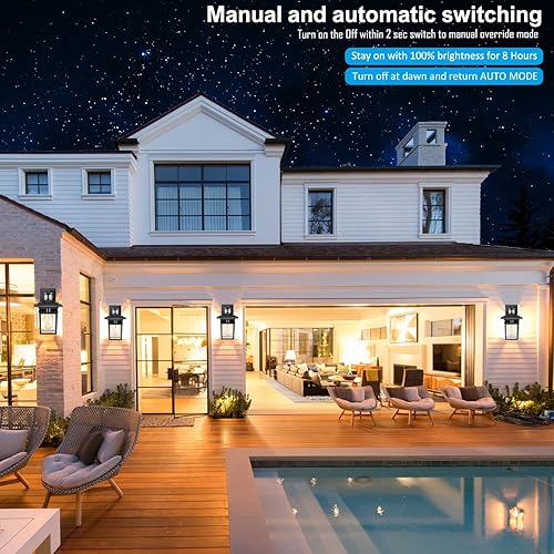 Miniatura 6 de Luces exteriores con sensor de movimiento para montaje en pared, lámpara exterior de anochecer a amanecer, aluminio impermeable antioxidante, luz