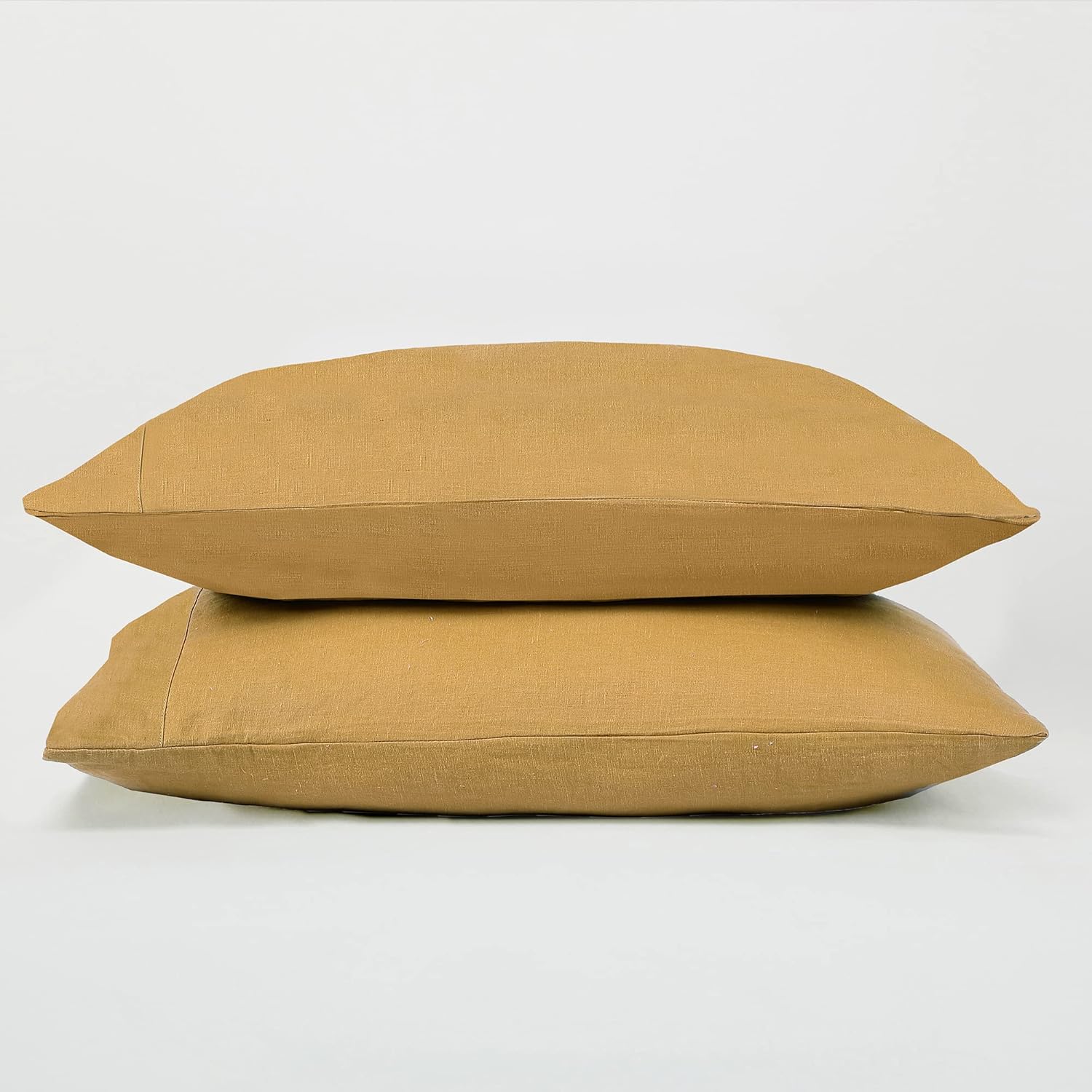 SIJO Premium Stone Washed 100% French Linen Pillowcases, 2-Pack, Small Batch Sourced from Normandy, Breathable and Durable (Classic, King)