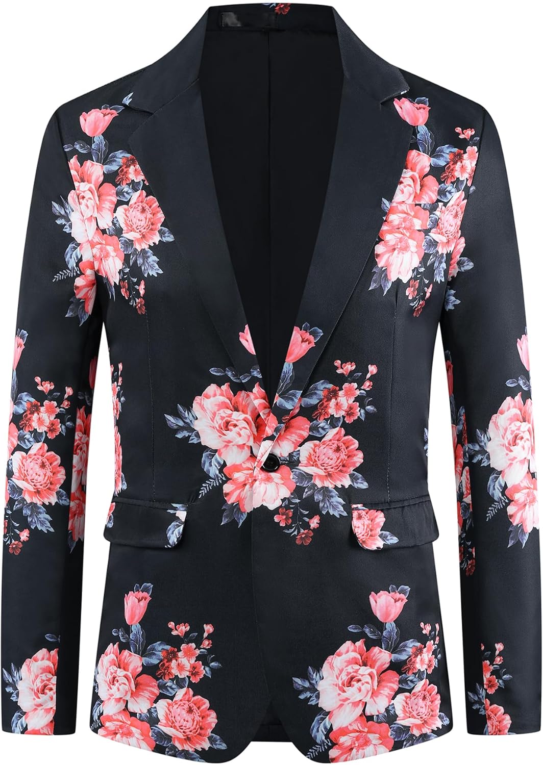 Lars Amadeus Floral Sport Coats for Men's Slim Fit Party Prom Flower Printed Blazers
