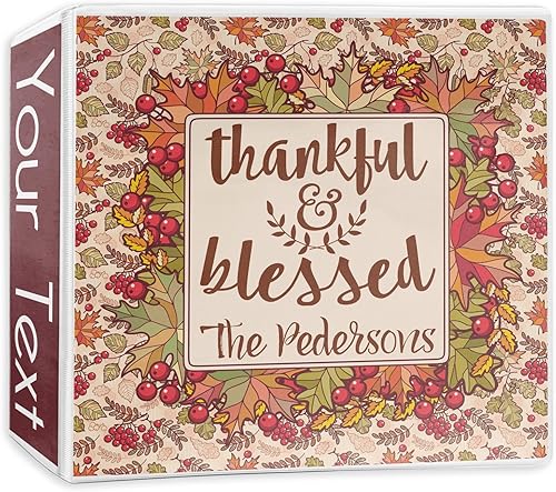 Carpeta personalizada de 3 anillos Thankful & Blessed - 3 pulgadas