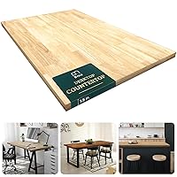 Vista 15 de Bme Hevea Encimera de Bloque de Carnicero de Madera Maciza, Superficie de Mesa de Madera, Superficie de Mesa de Bloque de Carnicero para Isla