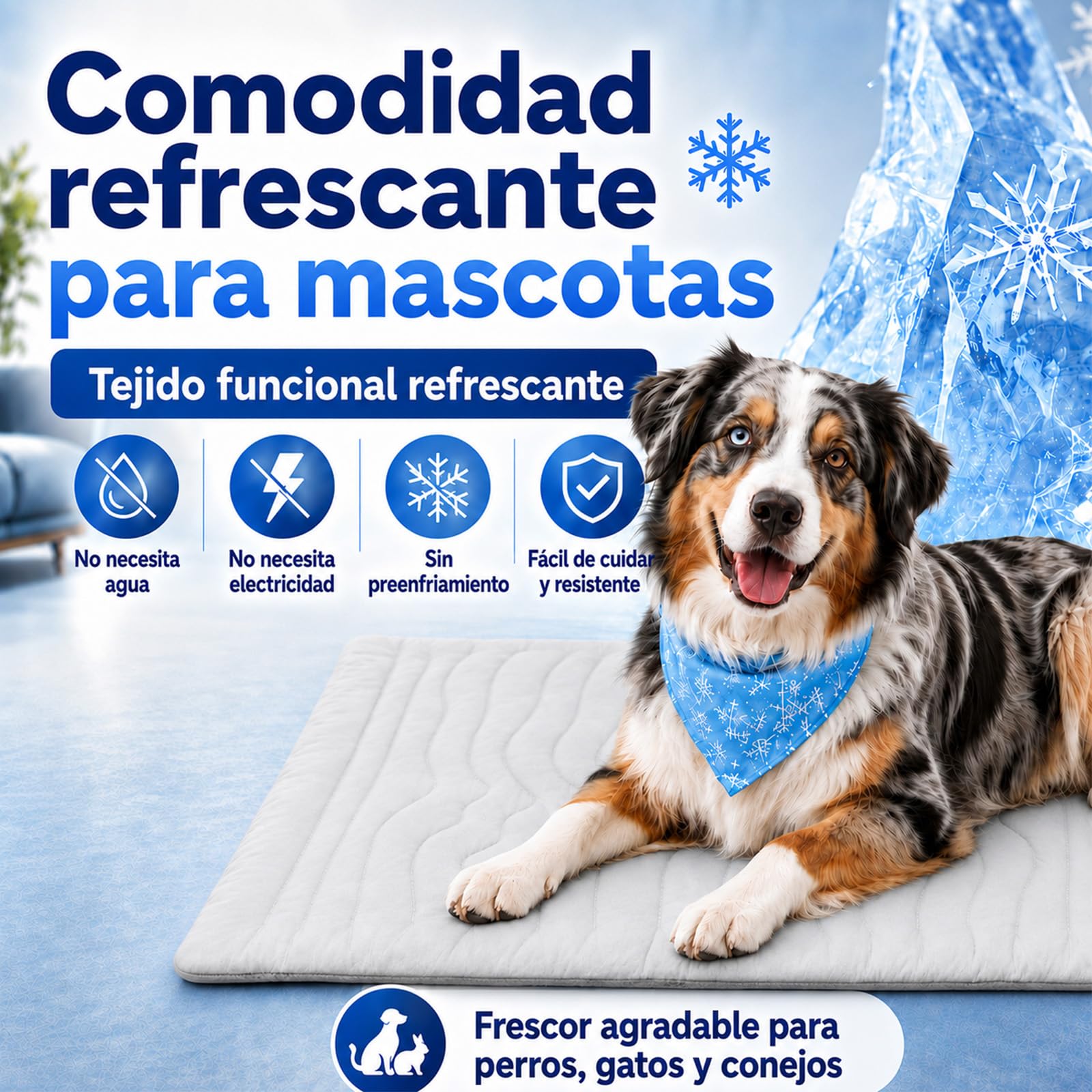 Manta Refrescante para Perros y Gatos, Alfombrilla Refrescante para Perros, Manta Refrigerante sin Gel, Lavable, Transpirable, para Verano, Coche, Sofá y Cama para Mascotas (Gris, XL)