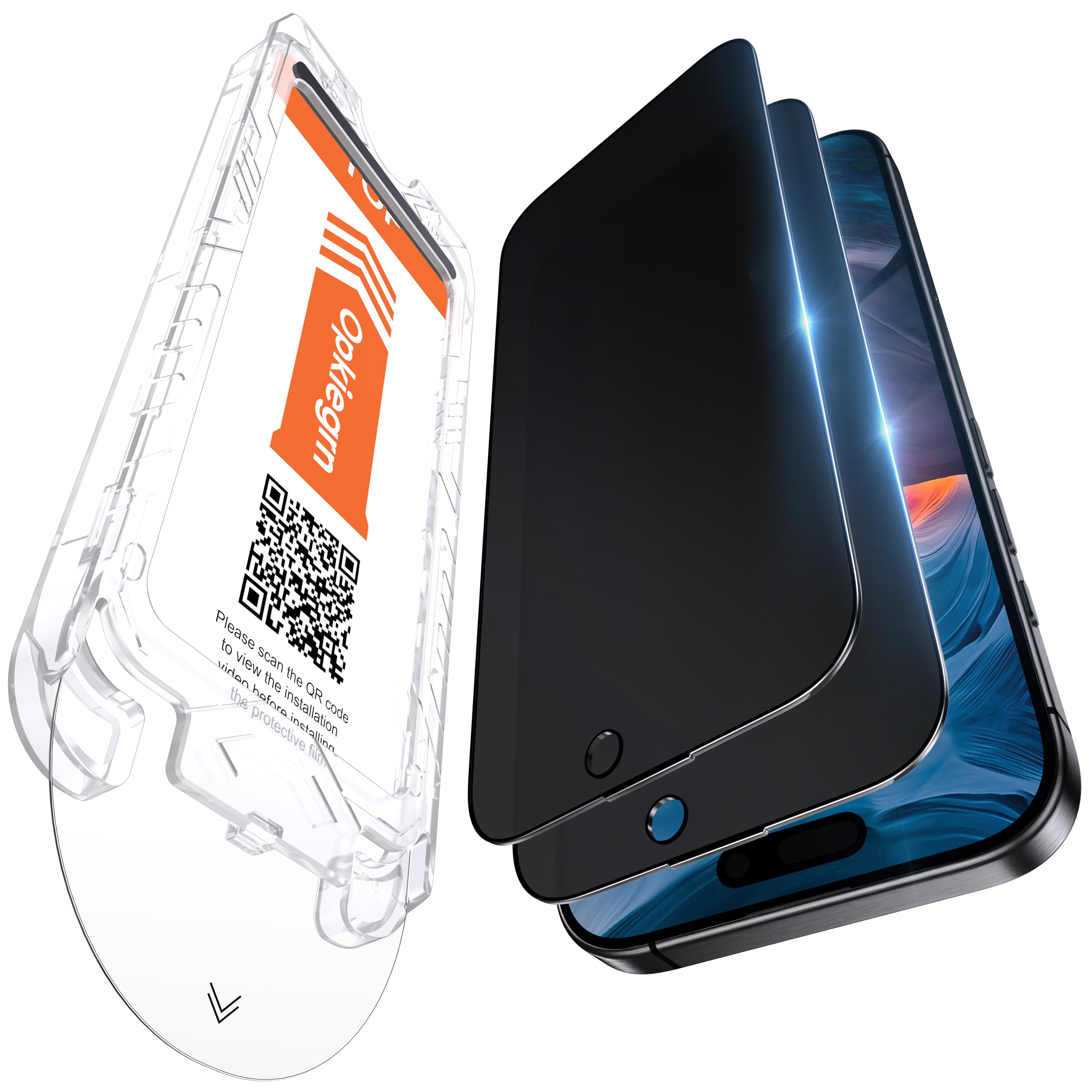 IMBZBK 3 Pièces Verre Trempé Pour IPhone 16 Pro Max Anti Espion Vitre Protection Ecran Protege