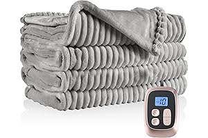 Electric Heated Blanket 72"x84" Oversized Throw Blanket with Soft Plush Fabric