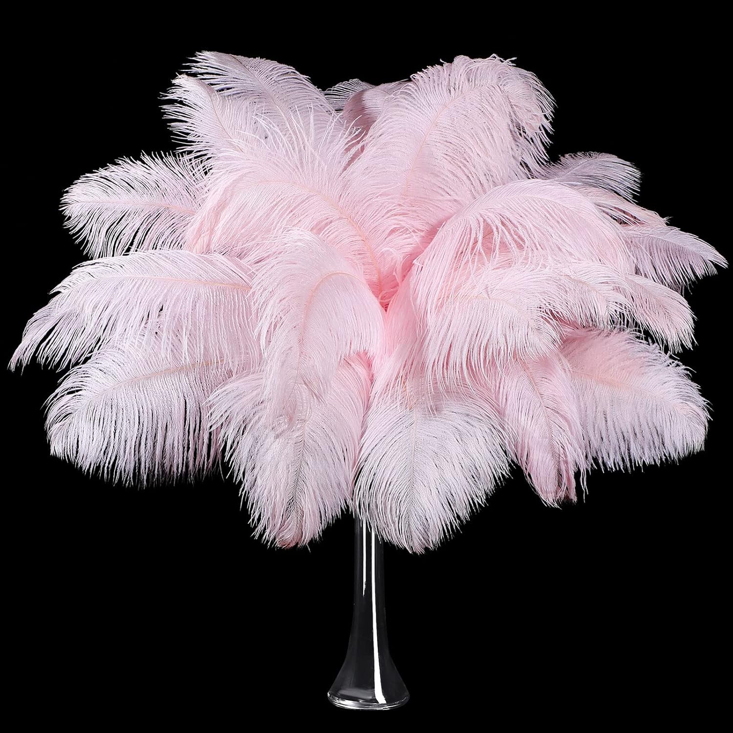 30 Pcs Large Natural Ostrich Feathers Bulk 16-18 Inch for Centerpieces for Wedding Party Centerpieces Home Decoration Flower Arrangement (Pink)